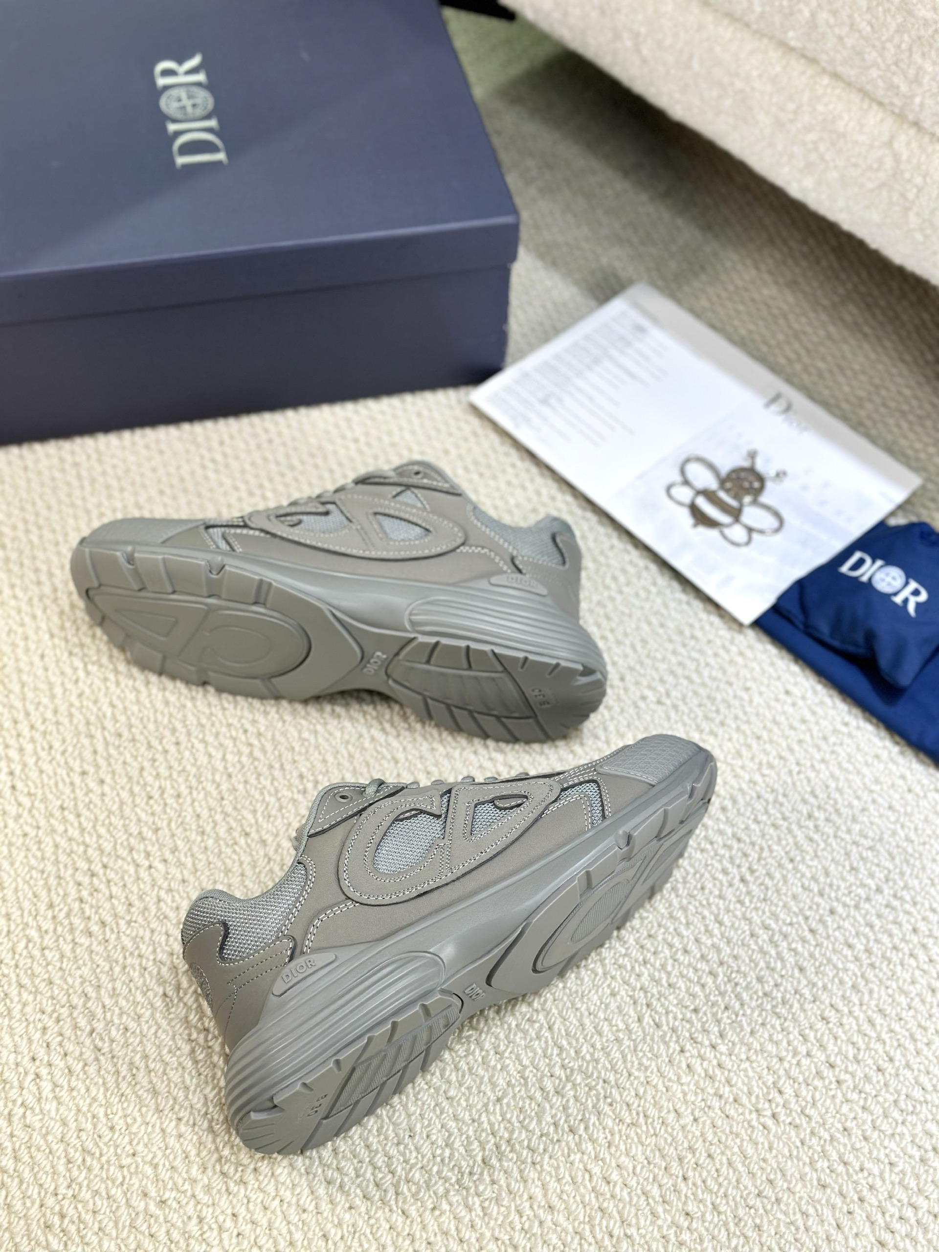 Giày sneaker Dior CD Xám logo thêu nổi Like Auth Fullbox Phụ Kiện VTN