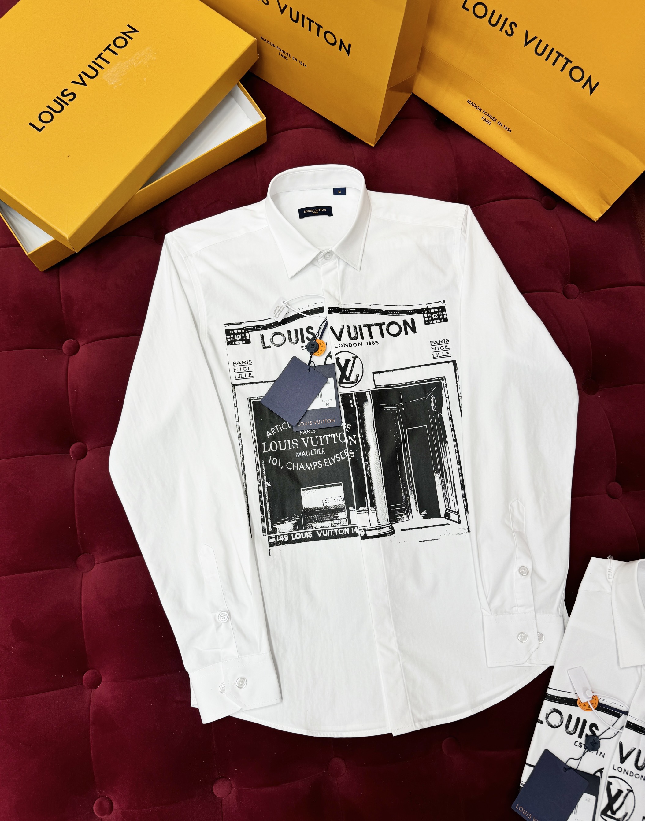 Áo sơ mi Louis Vuitton LV họa tiết London 1885 Store Like Auth 44-50 CD