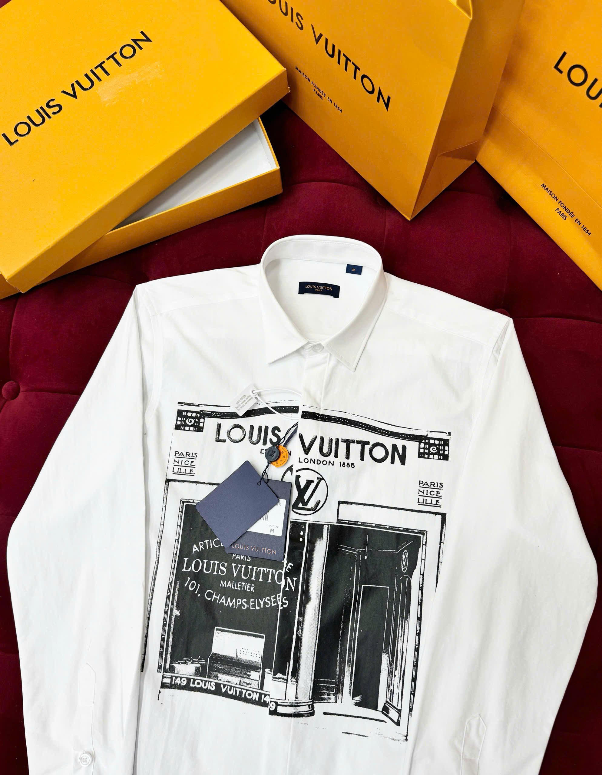Áo sơ mi Louis Vuitton LV họa tiết London 1885 Store Like Auth 44-50 CD