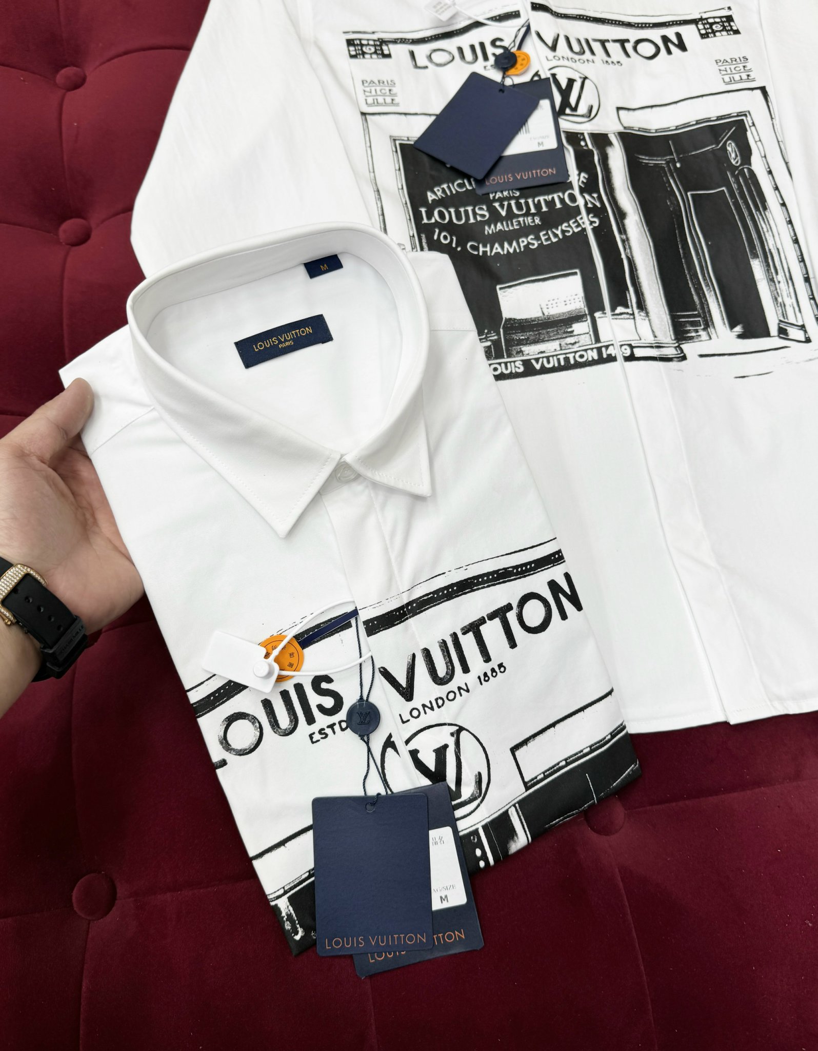 Áo sơ mi Louis Vuitton LV họa tiết London 1885 Store Like Auth 44-50 CD