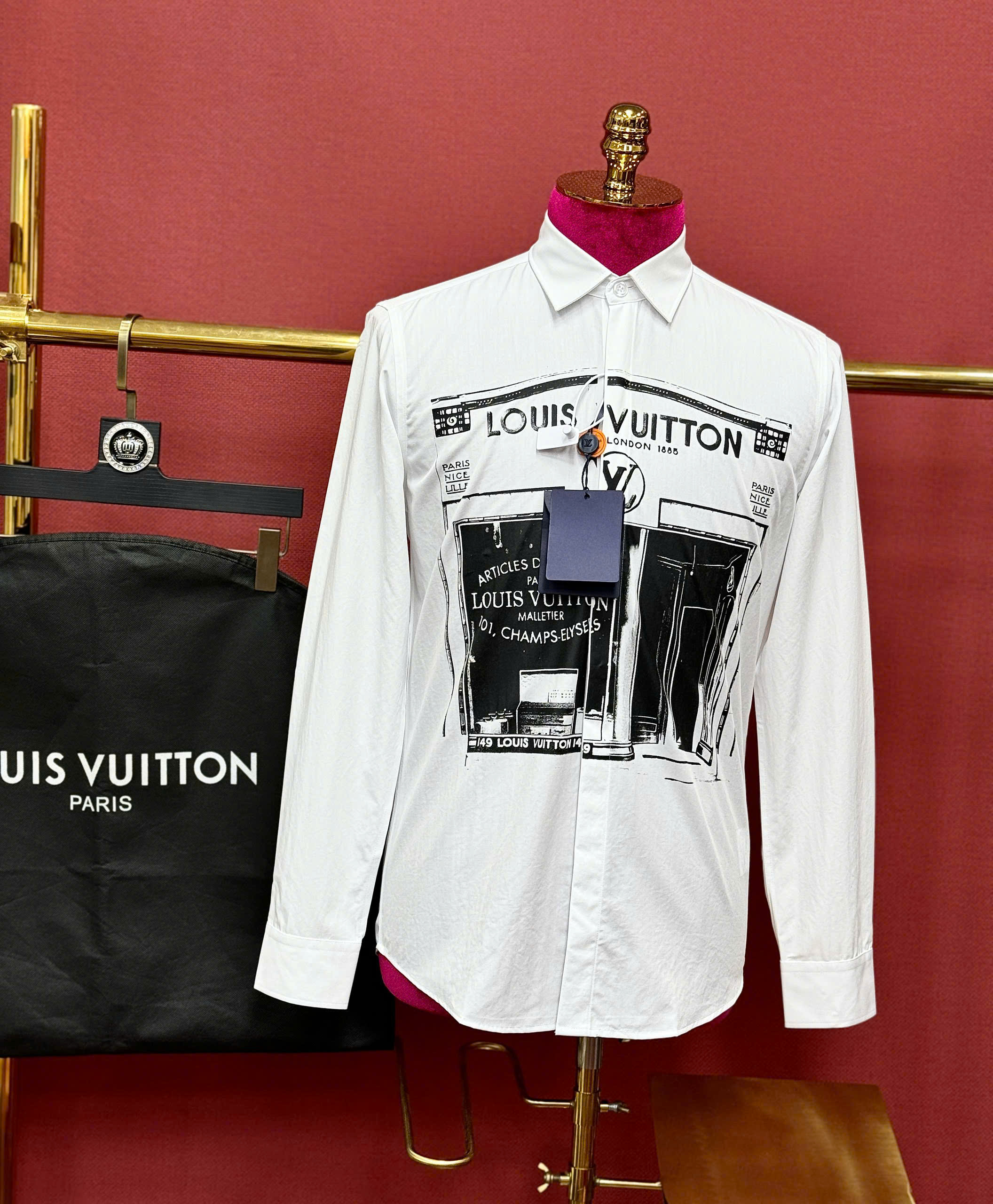 Áo sơ mi Louis Vuitton LV họa tiết London 1885 Store Like Auth 44-50 CD