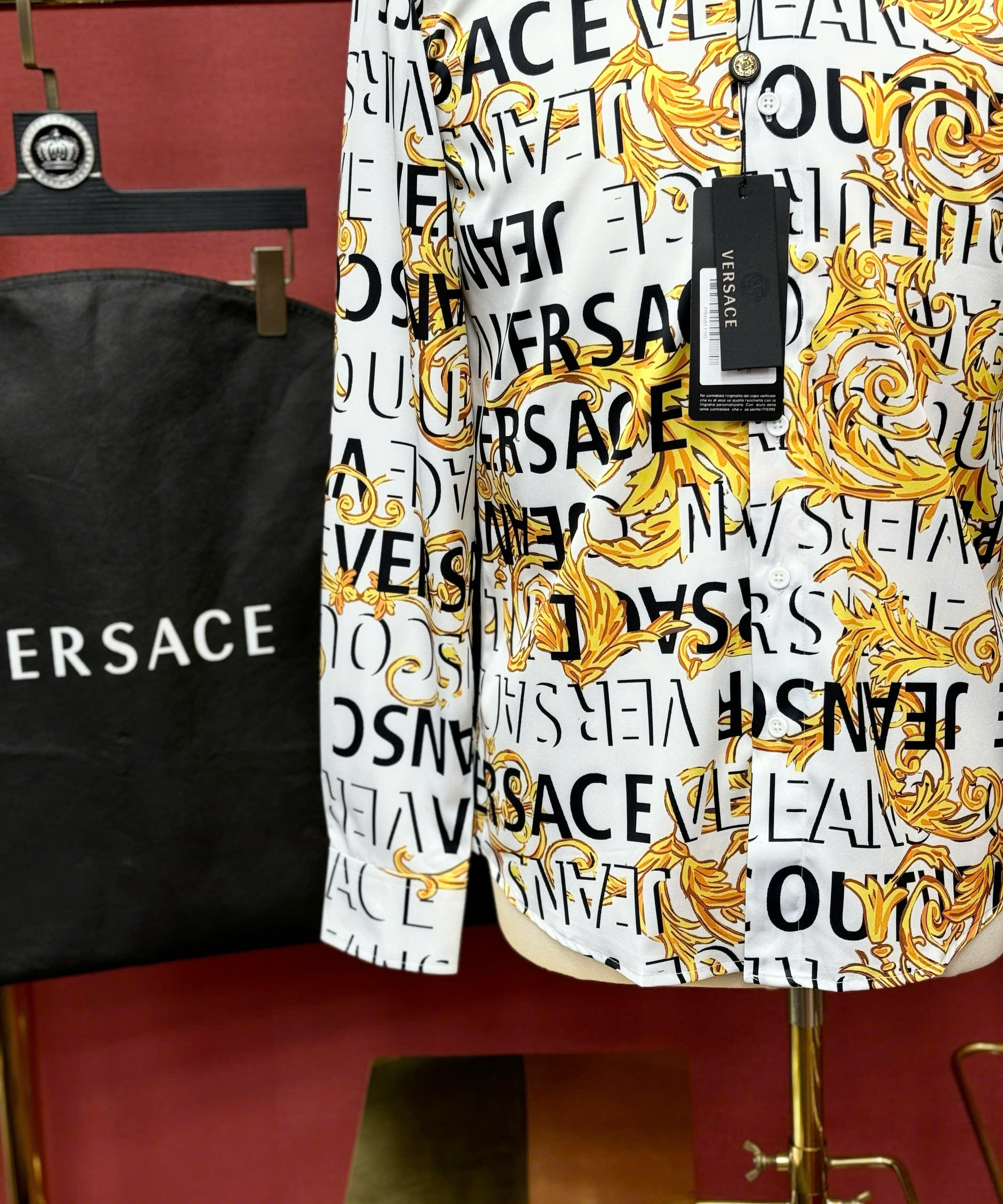 Áo sơ mi Versace VS logo full họa tiết quý tộc Like Auth 44-50 CD