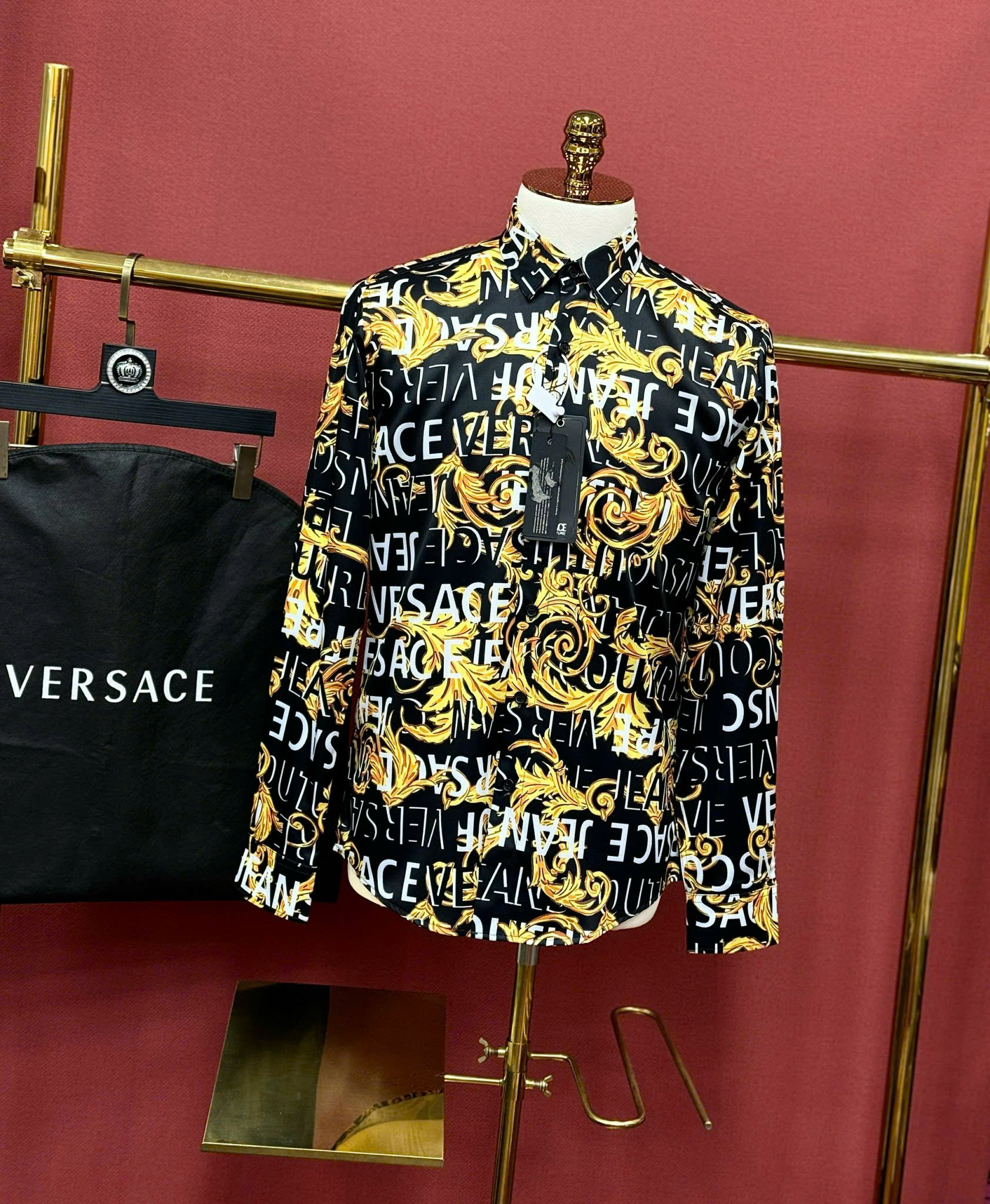 Áo sơ mi Versace VS logo full họa tiết quý tộc Like Auth 44-50 CD