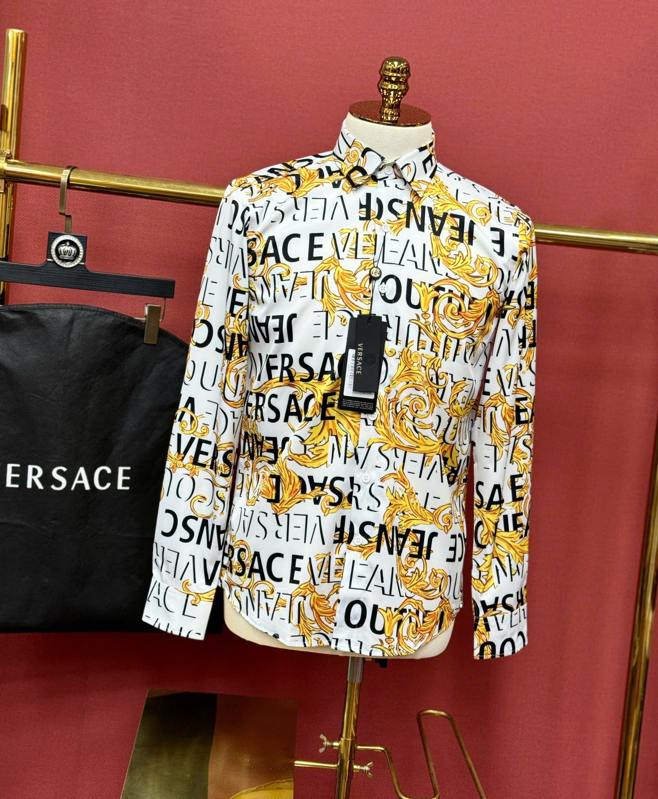 Áo sơ mi Versace VS logo full họa tiết quý tộc Like Auth 44-50 CD