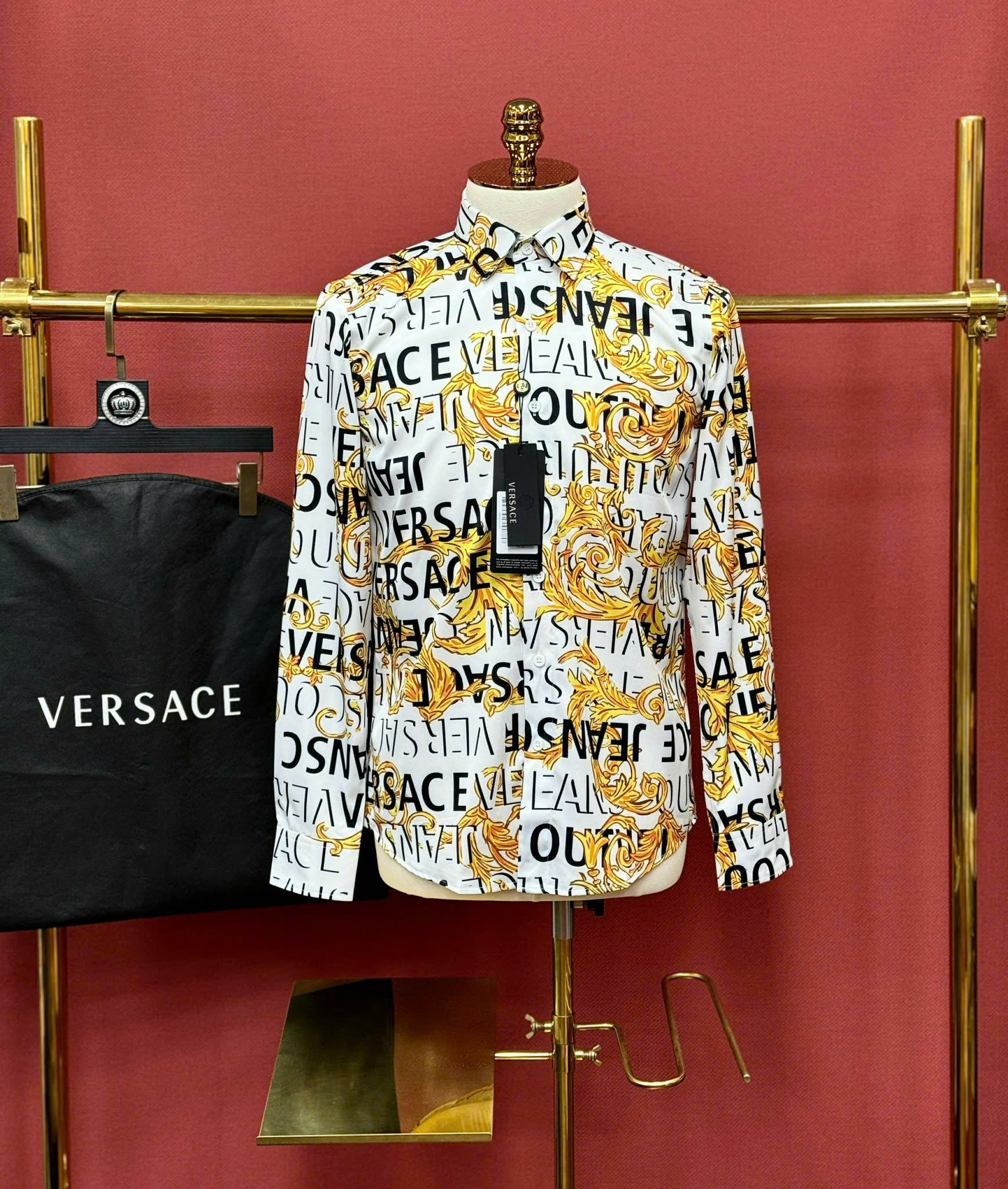 Áo sơ mi Versace VS logo full họa tiết quý tộc Like Auth 44-50 CD