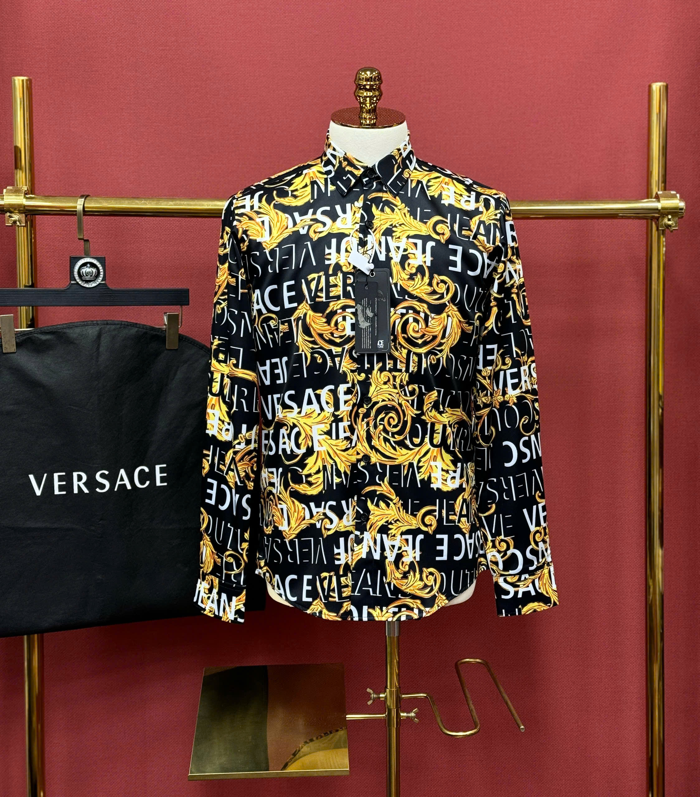 Áo sơ mi Versace VS logo full họa tiết quý tộc Like Auth 44-50 CD