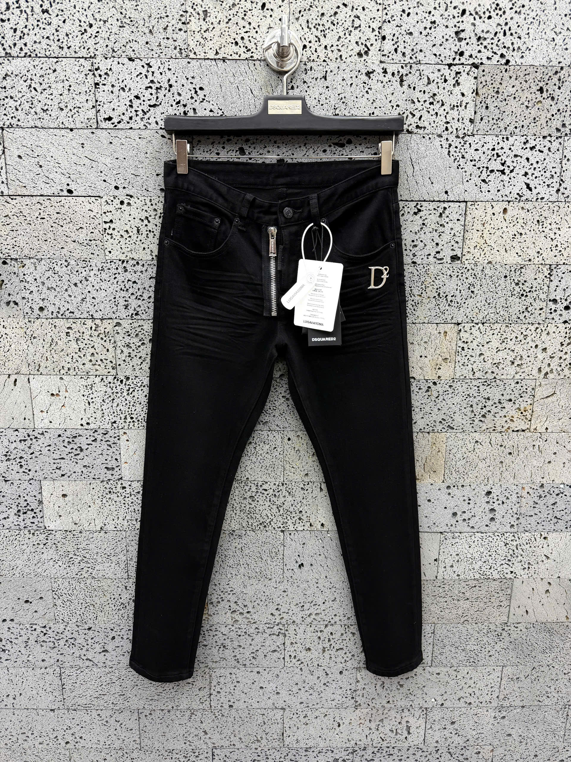 Quần Jean Dsquared2 DSQ icon logo tag bạc đùi khóa lệch Like Auth 42-54 NV