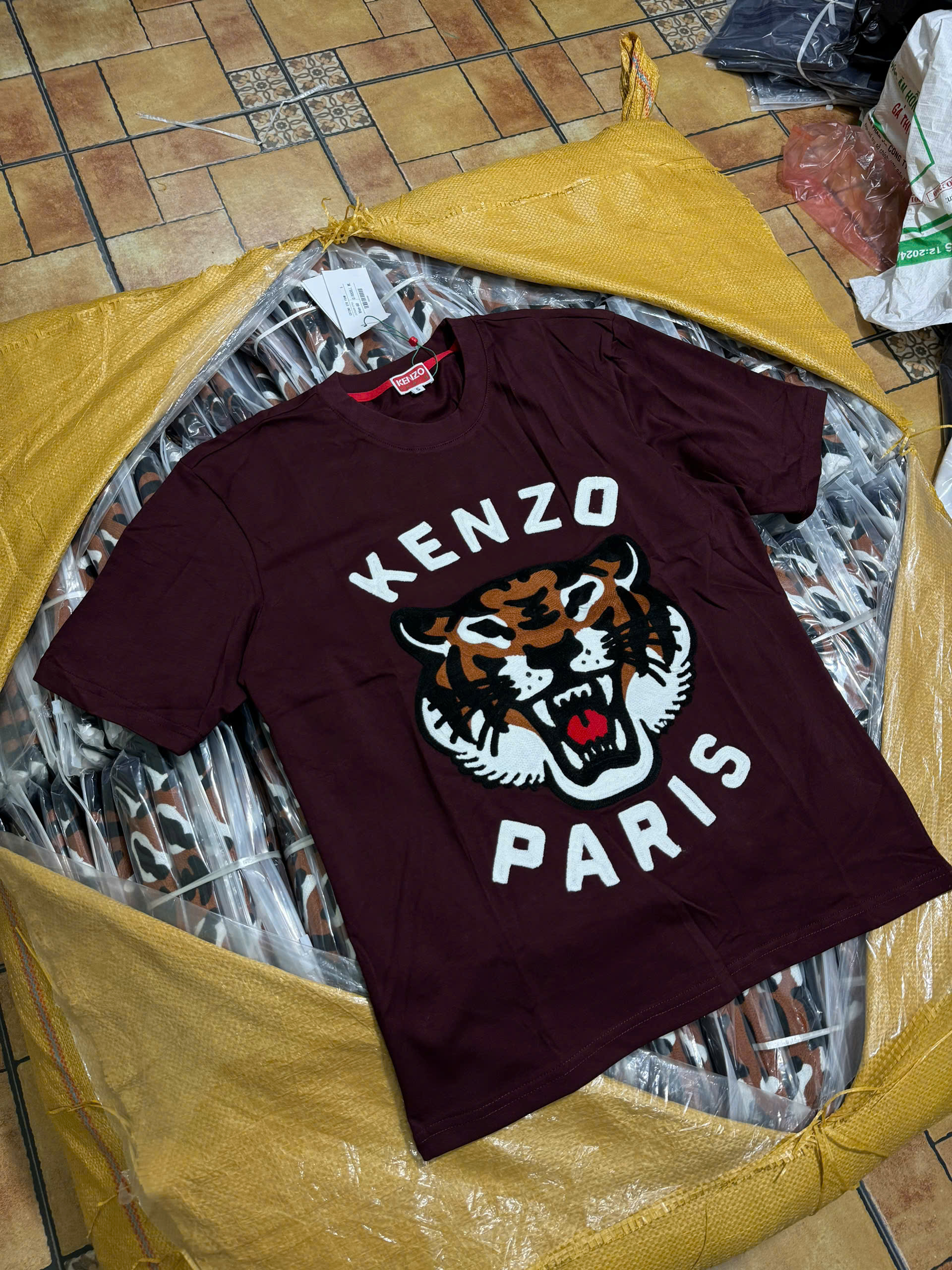Áo phông T shirt Kenzo logo thêu mặt Hổ Like Auth XS-L NV\Đen