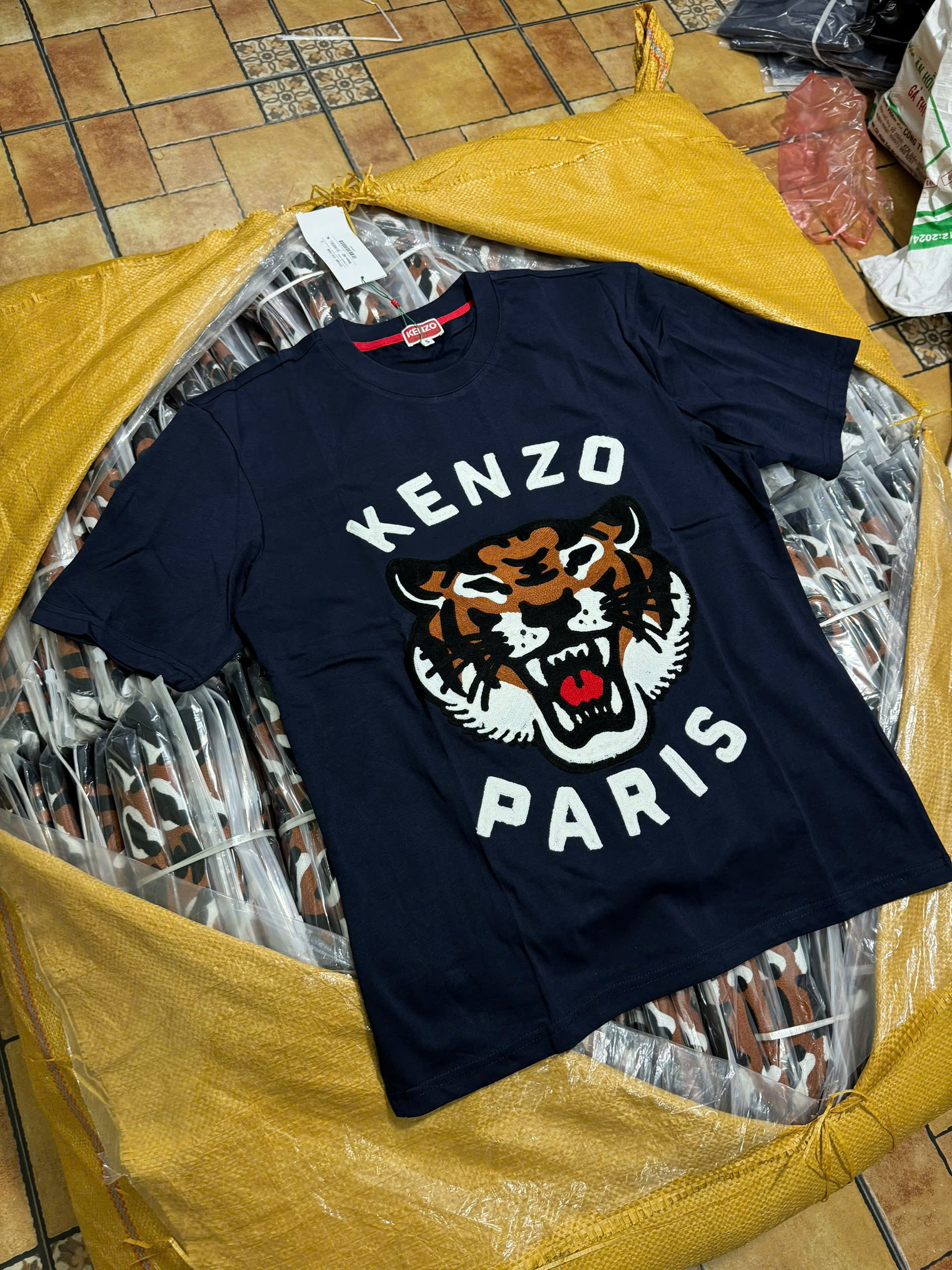 Áo phông T shirt Kenzo logo thêu mặt Hổ Like Auth XS-L NV\Xanh Than
