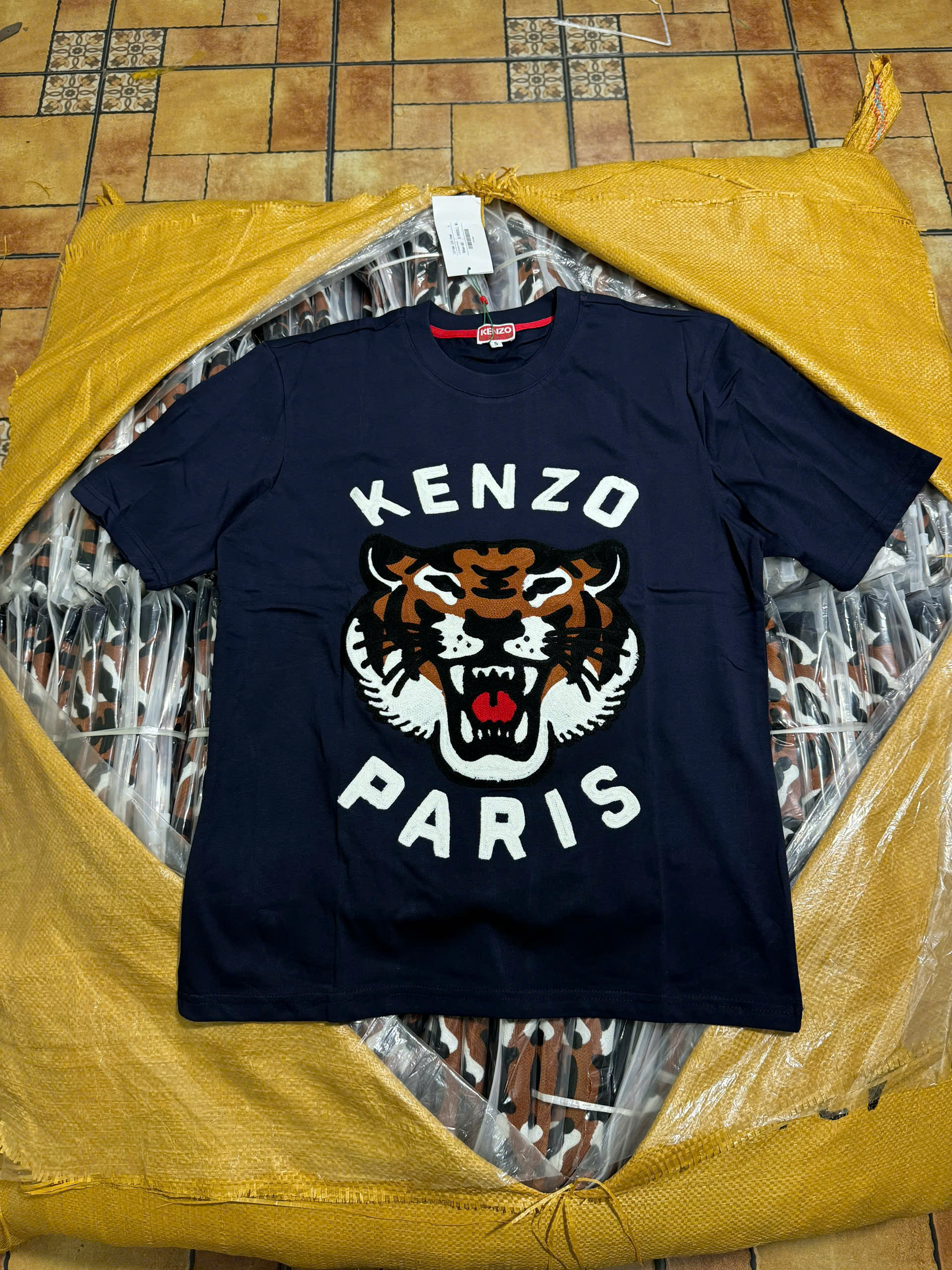 Áo phông T shirt Kenzo logo thêu mặt Hổ Like Auth XS-L NV\Xanh Than