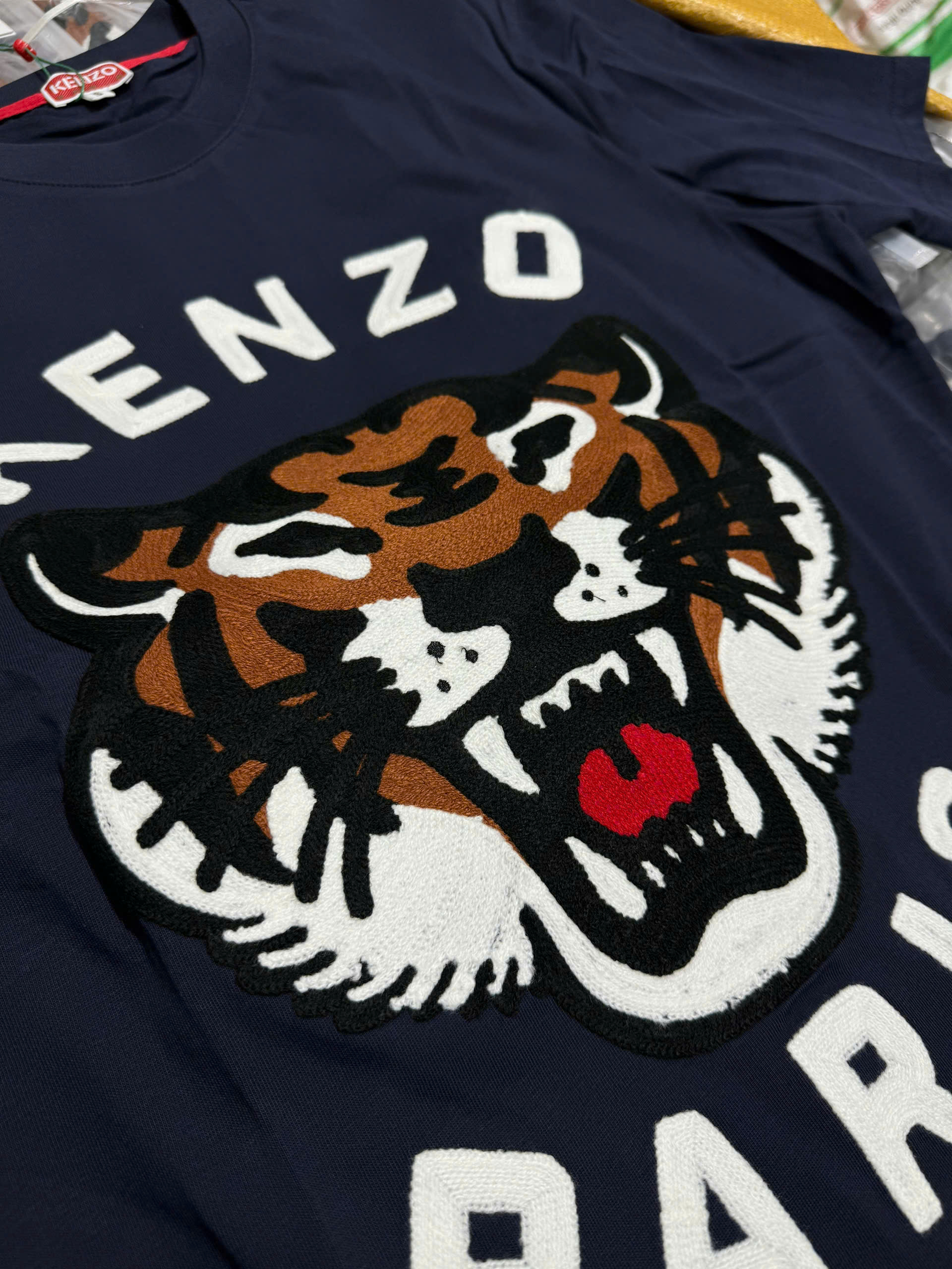 Áo phông T shirt Kenzo logo thêu mặt Hổ Like Auth XS-L NV\Xanh Than