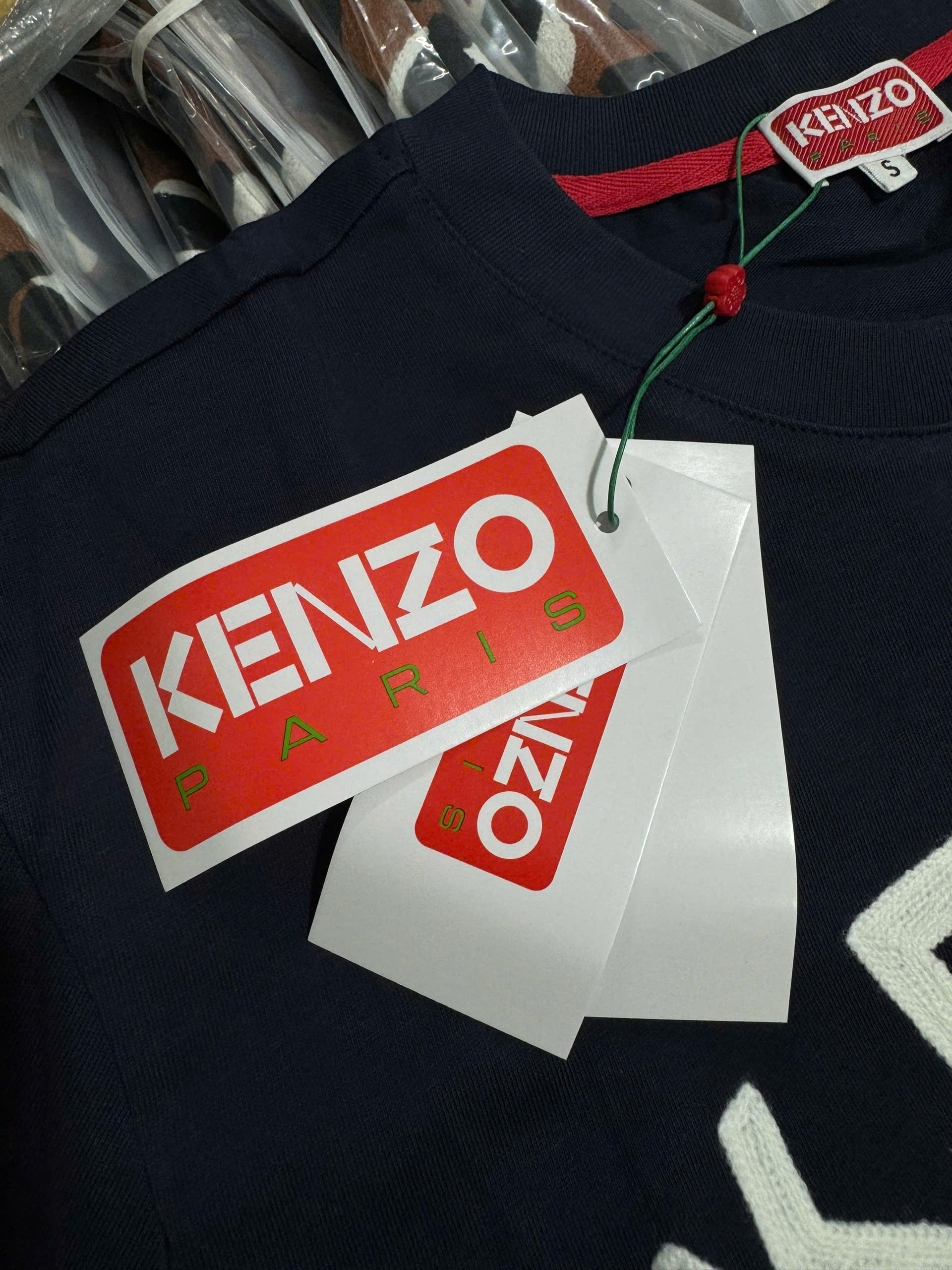 Áo phông T shirt Kenzo logo thêu mặt Hổ Like Auth XS-L NV\Xanh Than