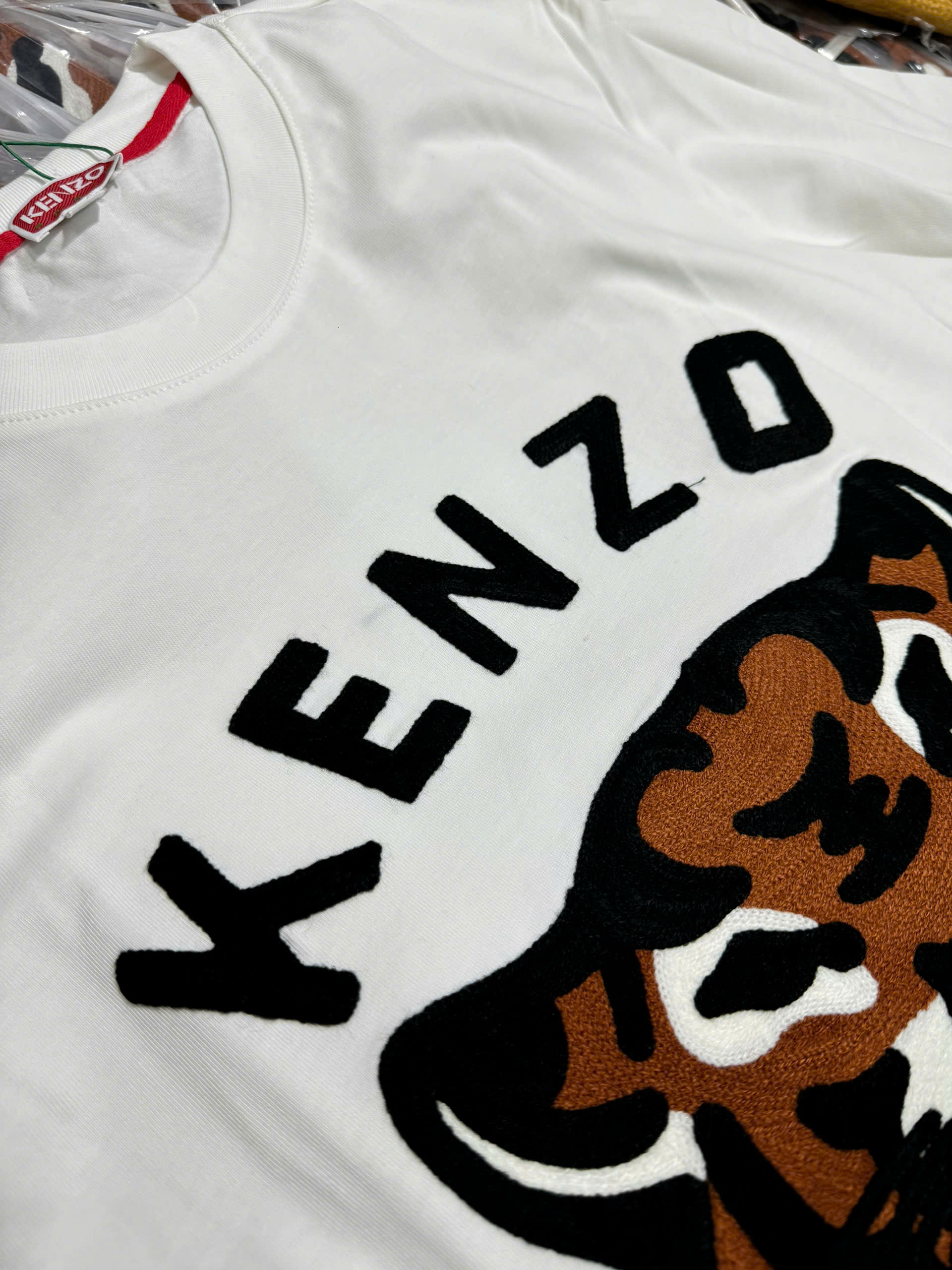 Áo phông T shirt Kenzo logo thêu mặt Hổ Like Auth XS-L NV\Trắng