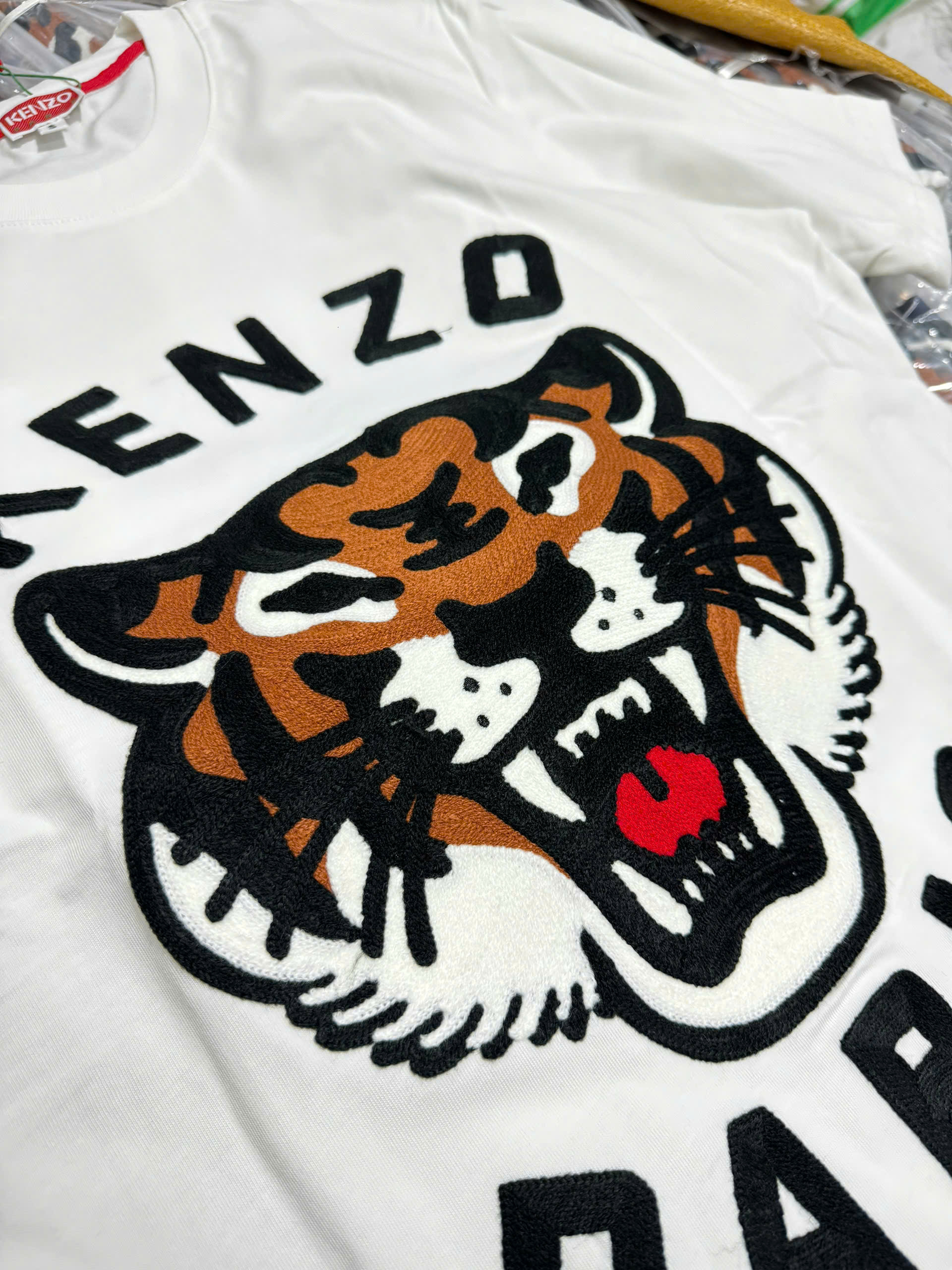 Áo phông T shirt Kenzo logo thêu mặt Hổ Like Auth XS-L NV\Trắng