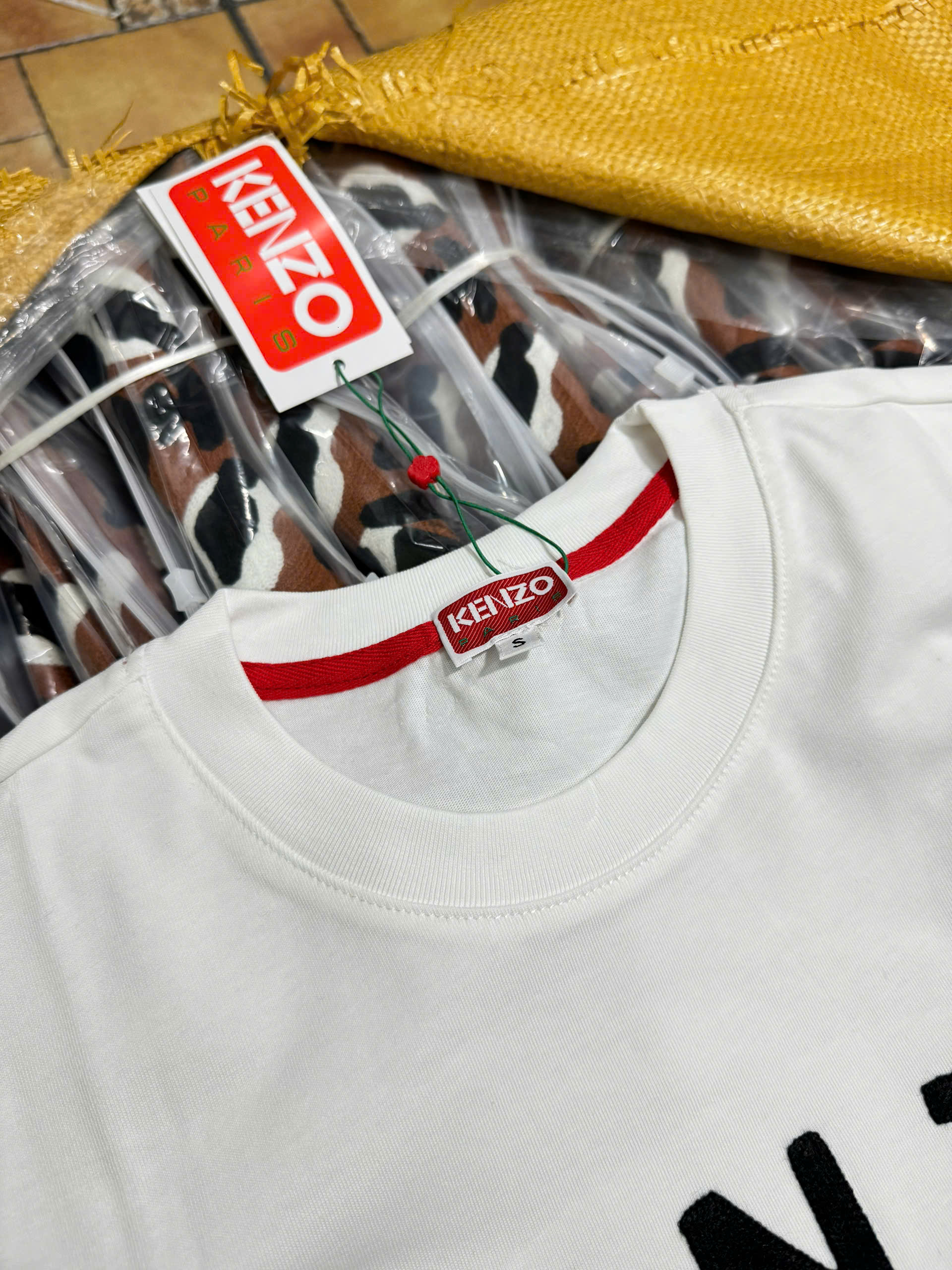 Áo phông T shirt Kenzo logo thêu mặt Hổ Like Auth XS-L NV\Trắng