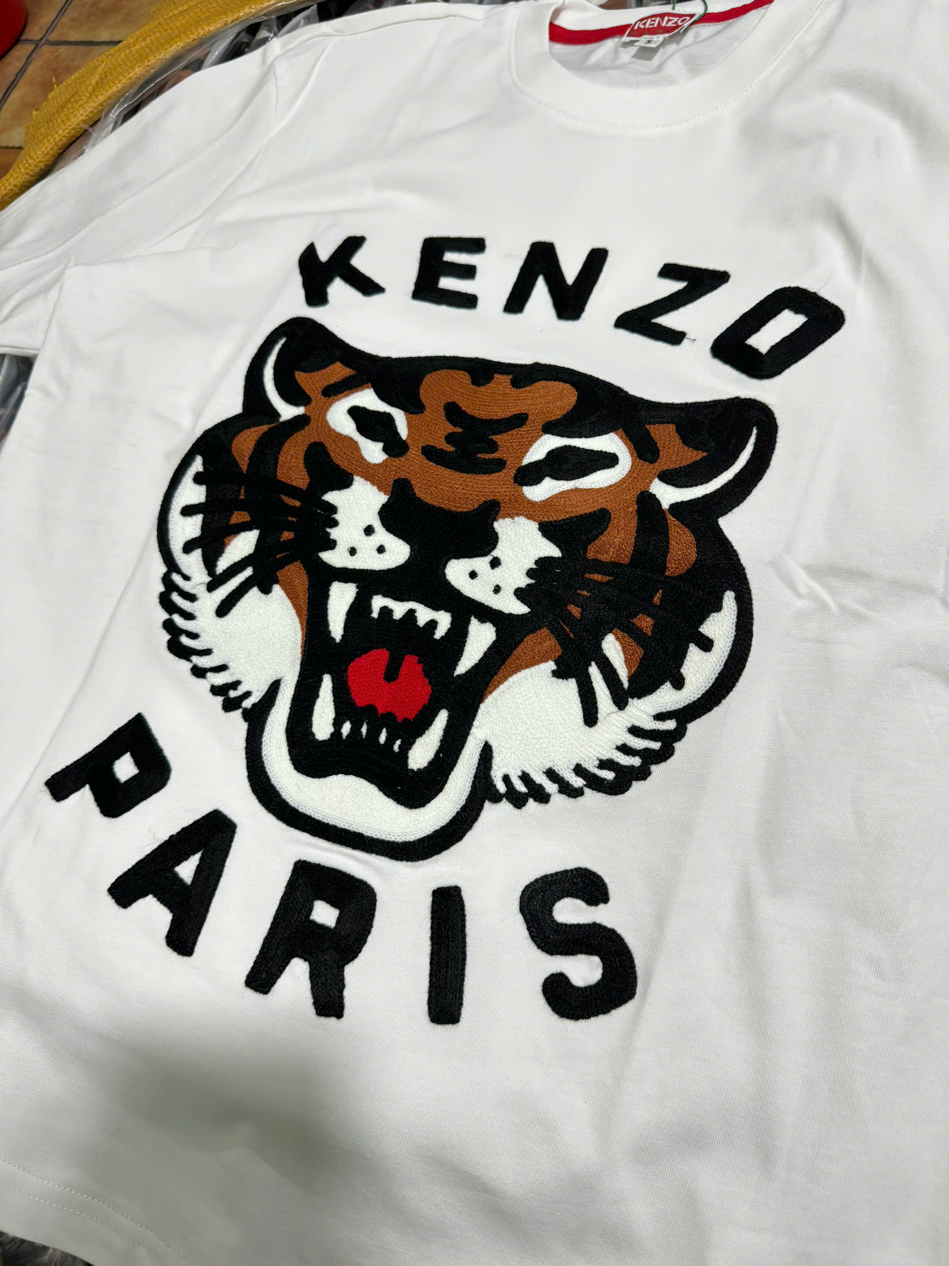 Áo phông T shirt Kenzo logo thêu mặt Hổ Like Auth XS-L NV\Trắng