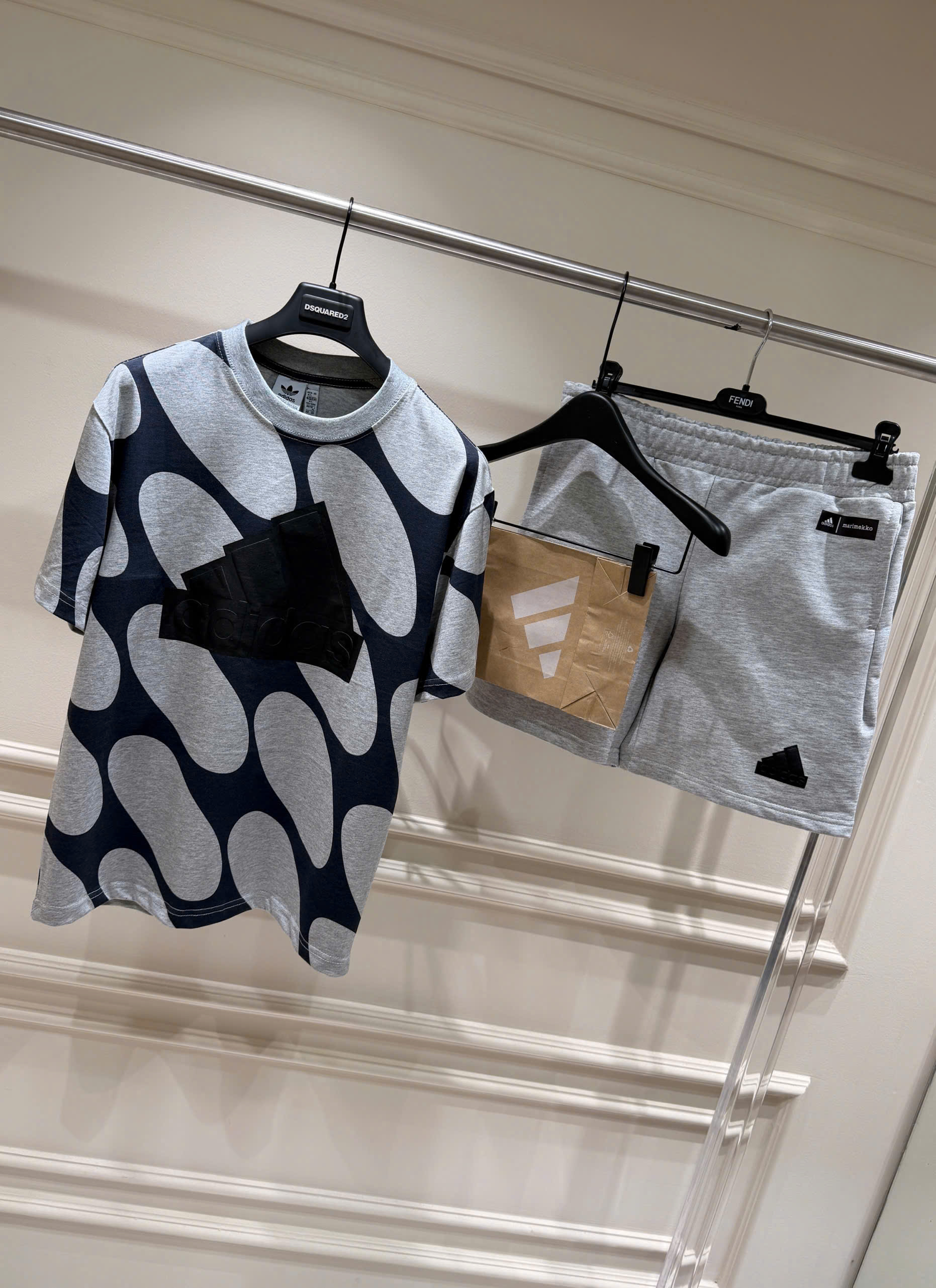 Set bộ thể thao hè Adidas họa tiết mắt lưới logo nổi Like Auth S-XL MK