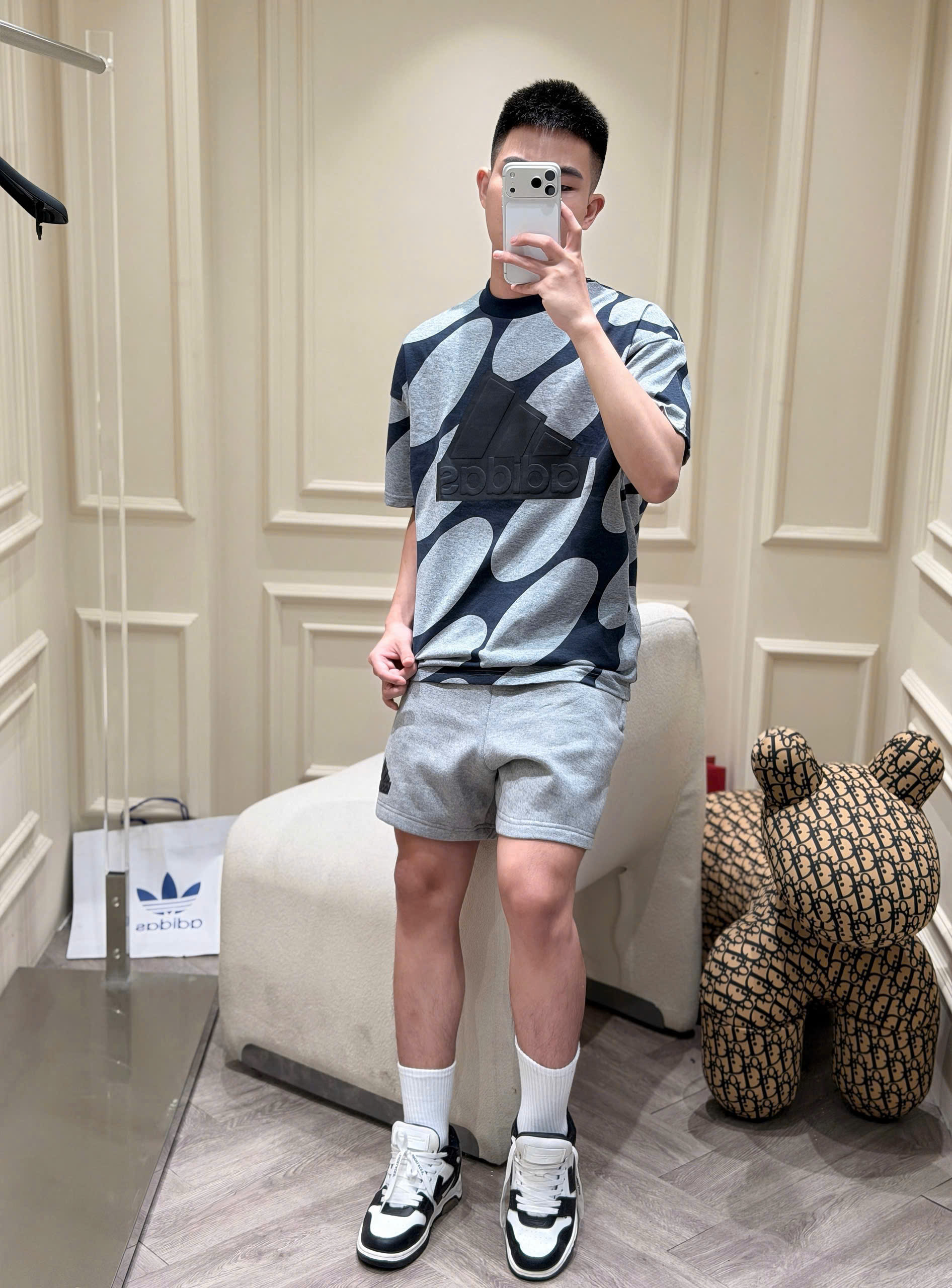 Set bộ thể thao hè Adidas họa tiết mắt lưới logo nổi Like Auth S-XL MK