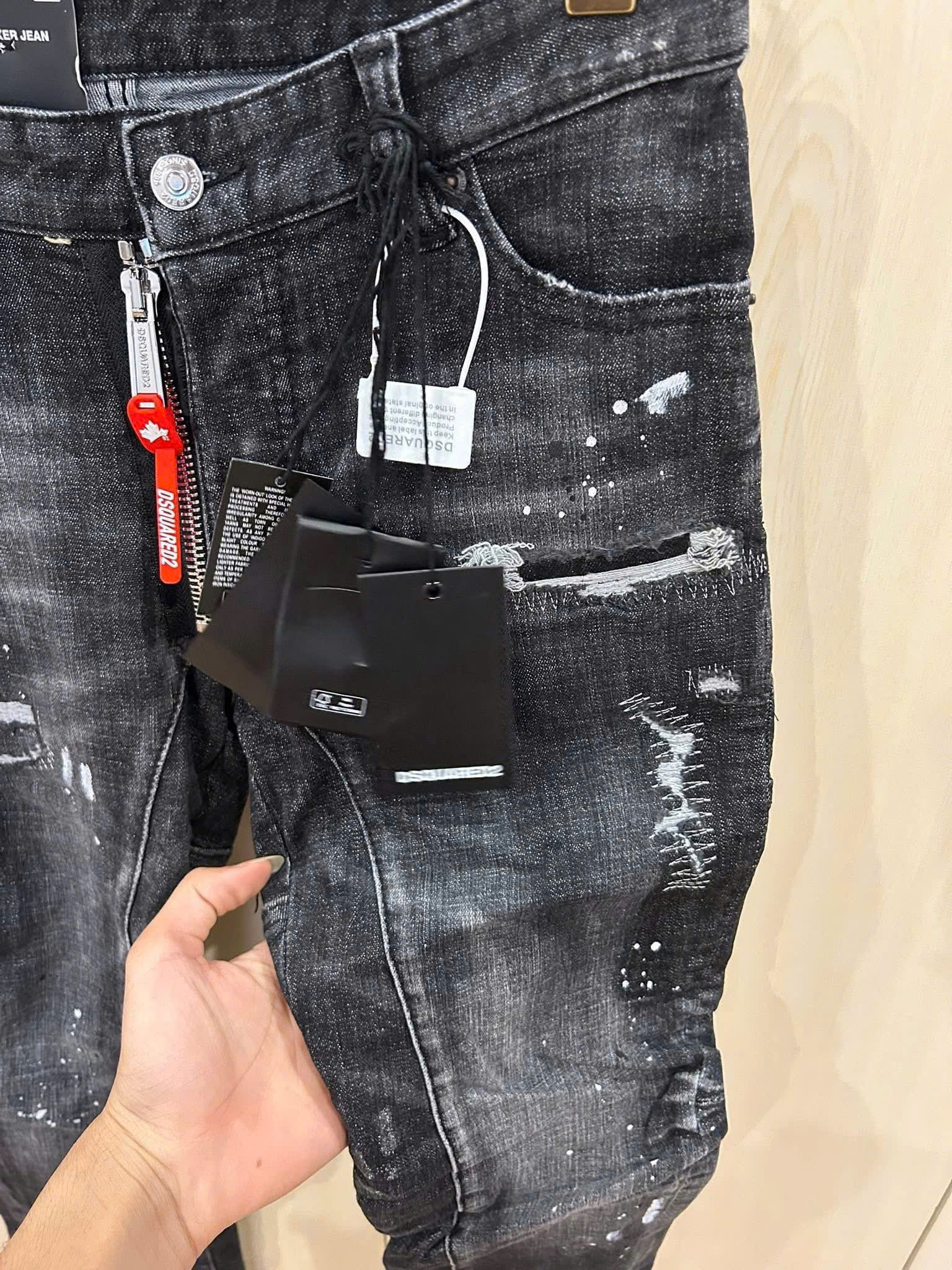 Quần Jean bò Biker Dsquared2 DSQ icon rách mài loang sơn khóa lệch Like Auth 42-54 NV