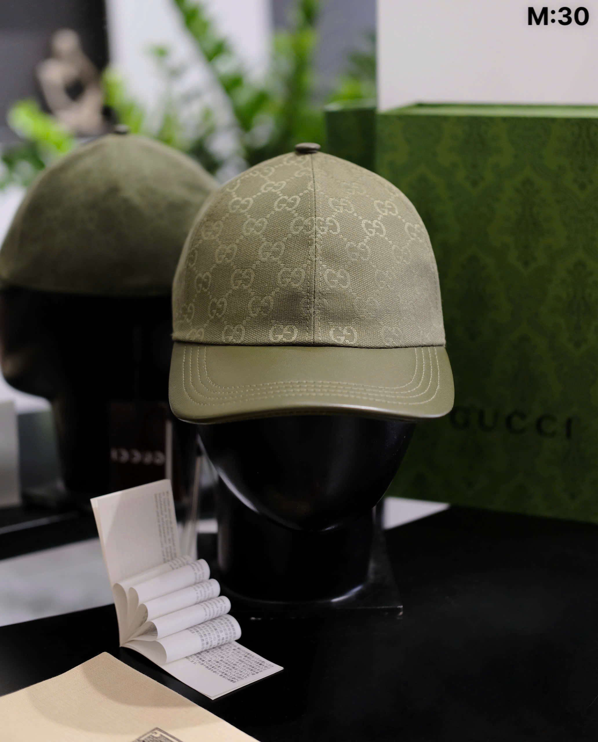 Mũ lưỡi trai nón kết Gucci GC Nâu logo tag GG dập full lưỡi da Like Auth DDT