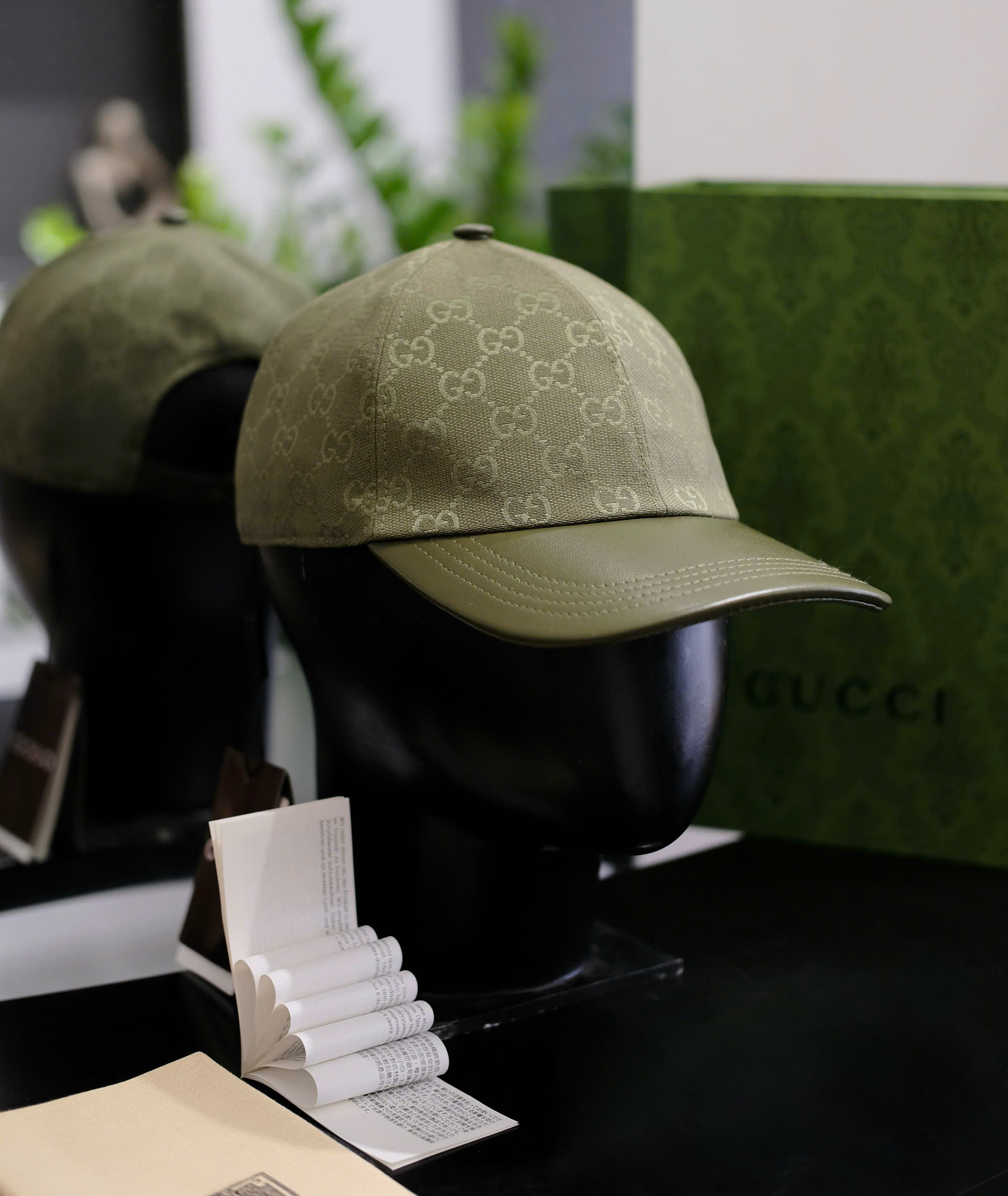 Mũ lưỡi trai nón kết Gucci GC Nâu logo tag GG dập full lưỡi da Like Auth DDT