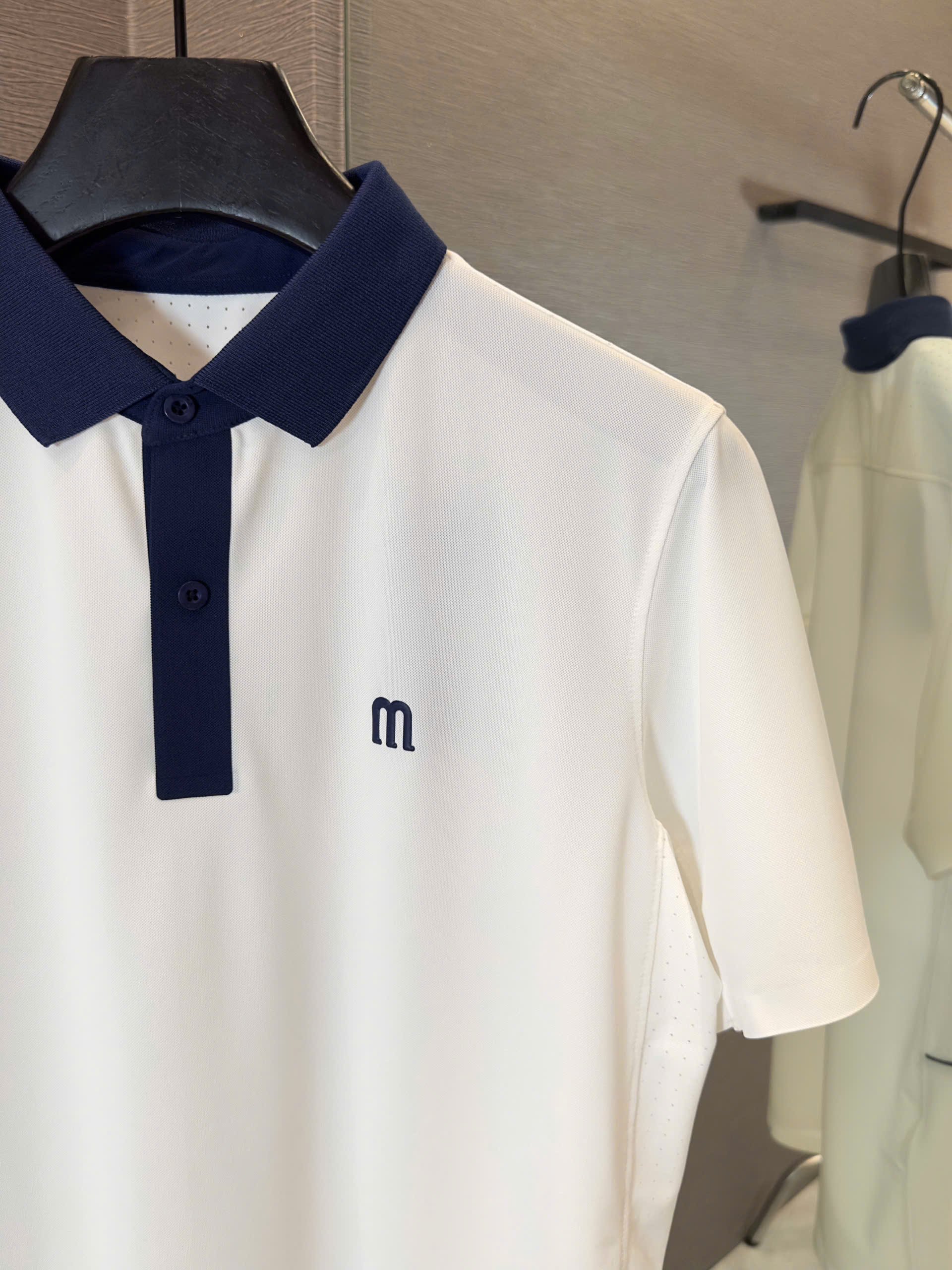 Áo polo thể thao Manesti logo thêu ngực Like Auth S-XL VTN\Trắng