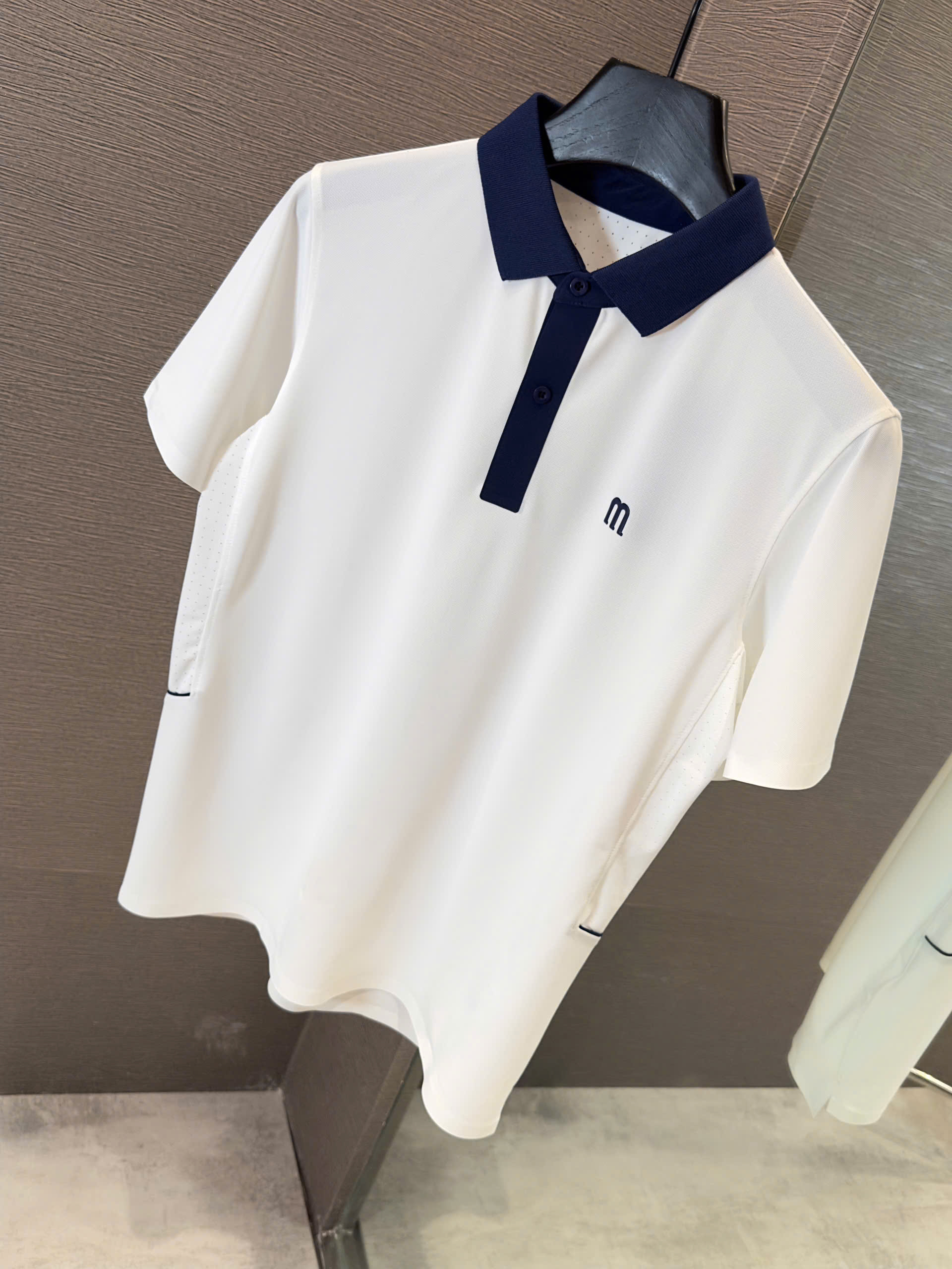 Áo polo thể thao Manesti logo thêu ngực Like Auth S-XL VTN\Trắng