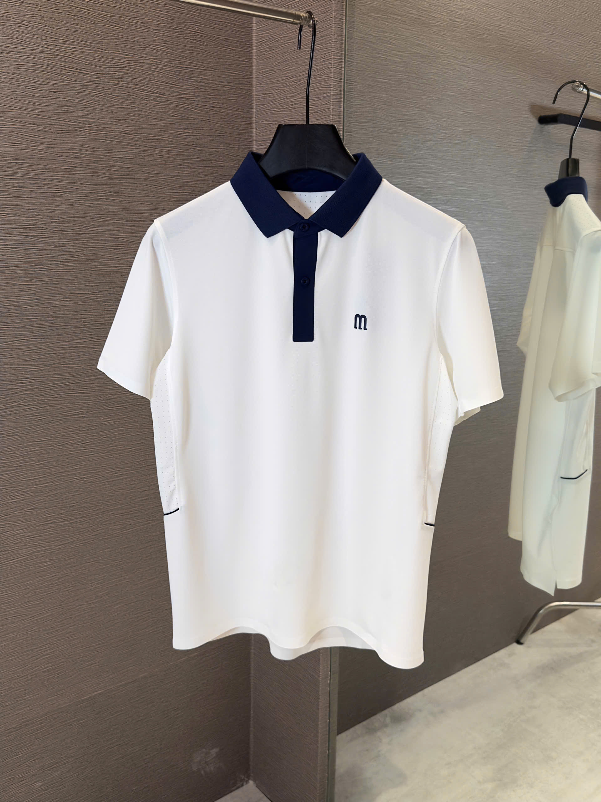 Áo polo thể thao Manesti logo thêu ngực Like Auth S-XL VTN\Trắng