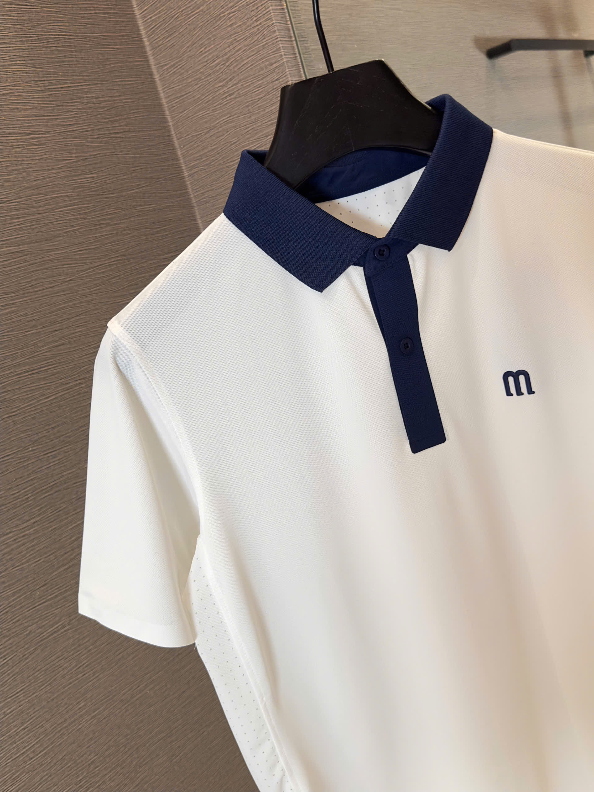 Áo polo thể thao Manesti logo thêu ngực Like Auth S-XL VTN\Trắng