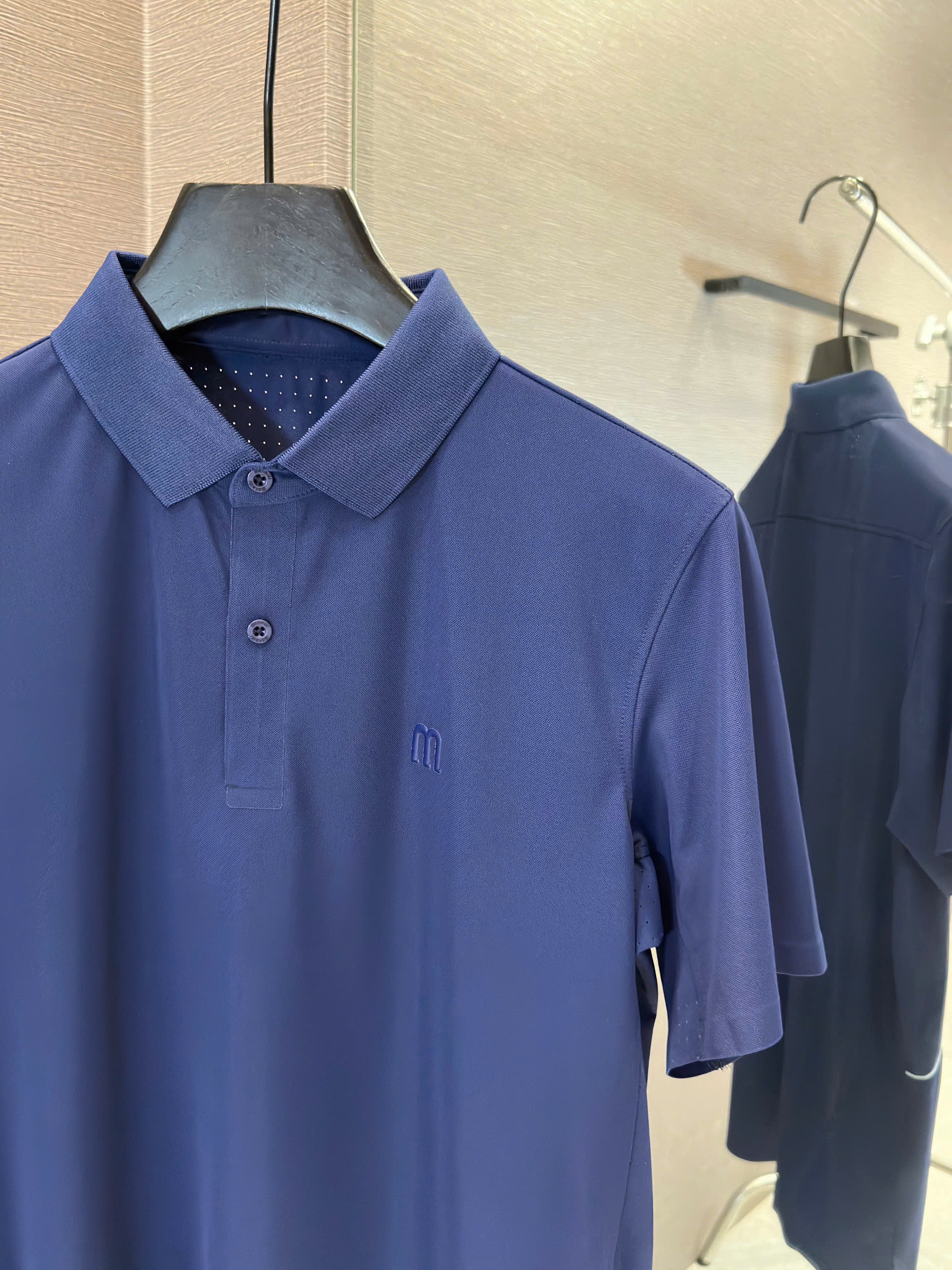 Áo polo thể thao Manesti logo thêu ngực Like Auth S-XL VTN\Xanh than