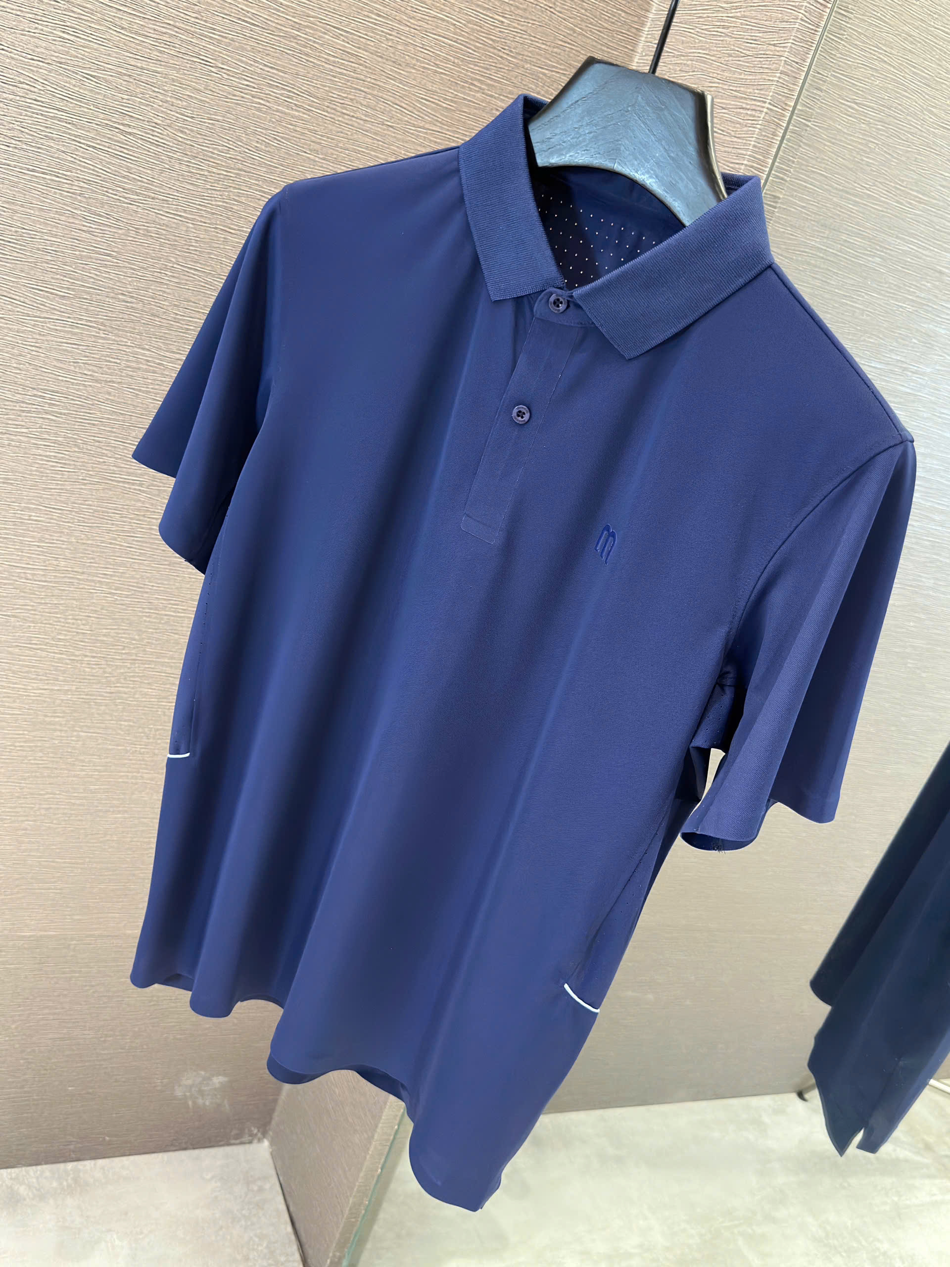 Áo polo thể thao Manesti logo thêu ngực Like Auth S-XL VTN\Xanh than