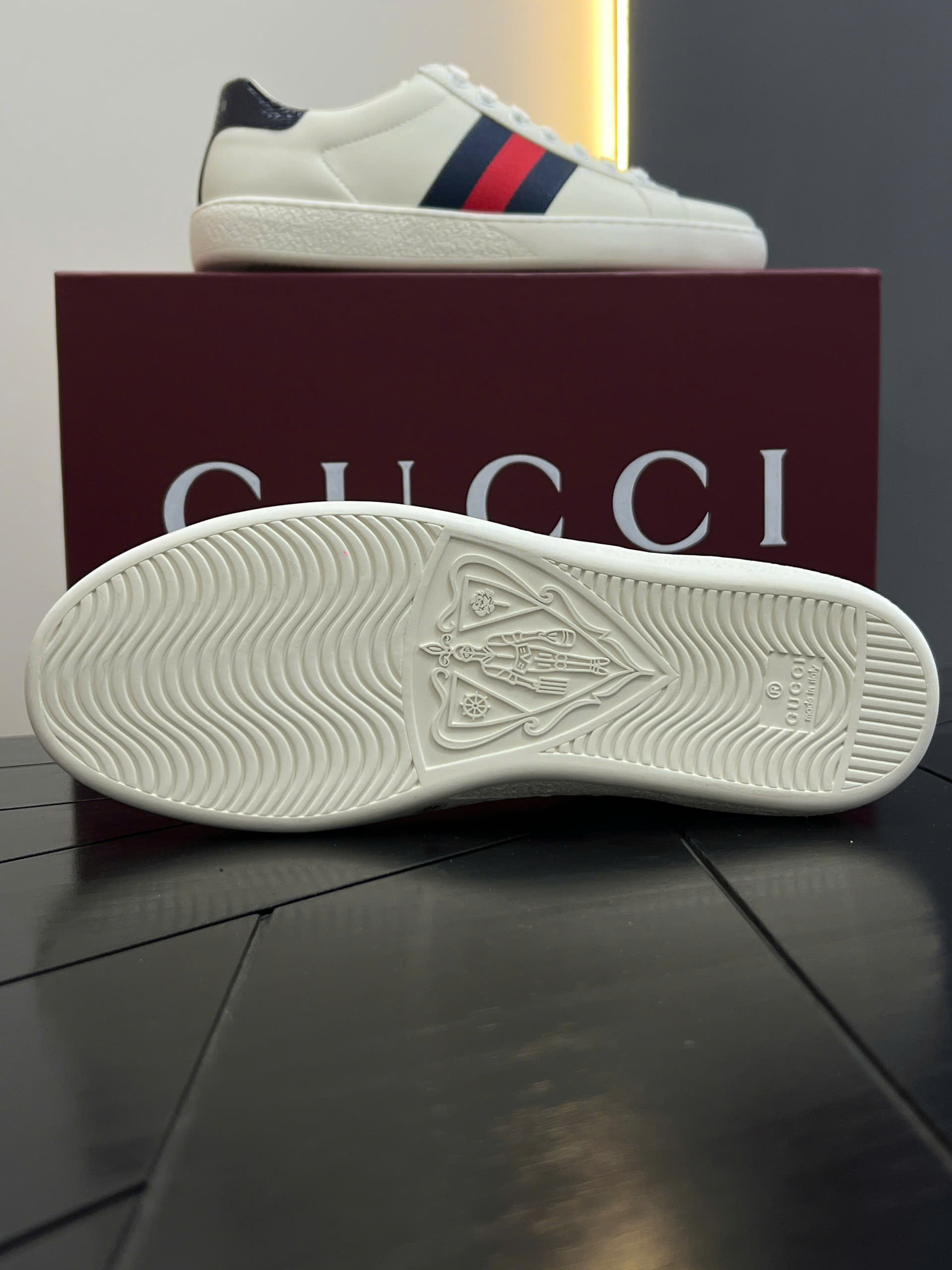 Giày sneaker Gucci Ace GG Supreme Trắng basic kẻ sọc ngang Xanh Đỏ Like Auth 38-43 VTN
