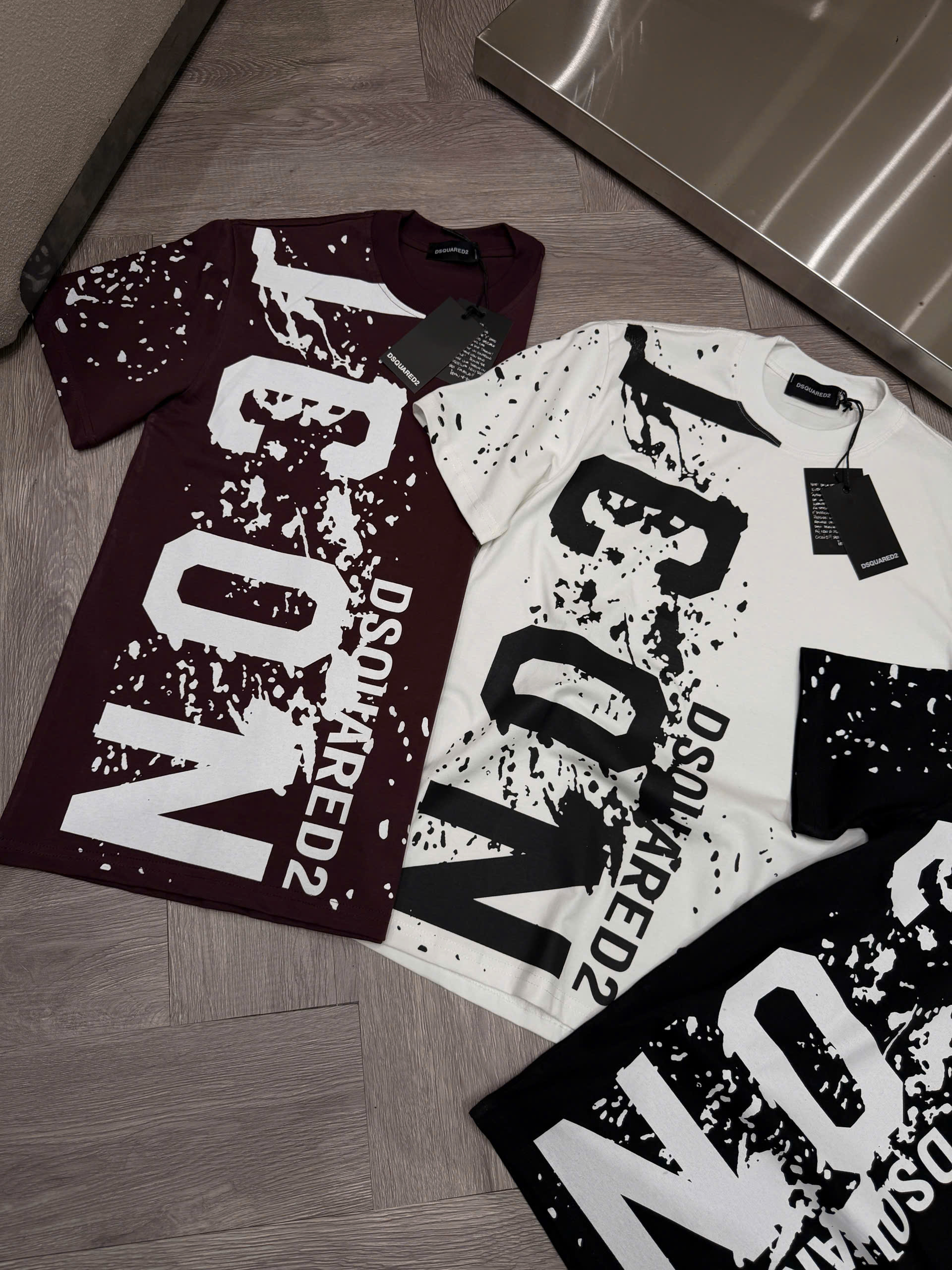 Áo phông T shirt Dsquared2 DSQ icon logo loang sơn Like Auth S-XL LK