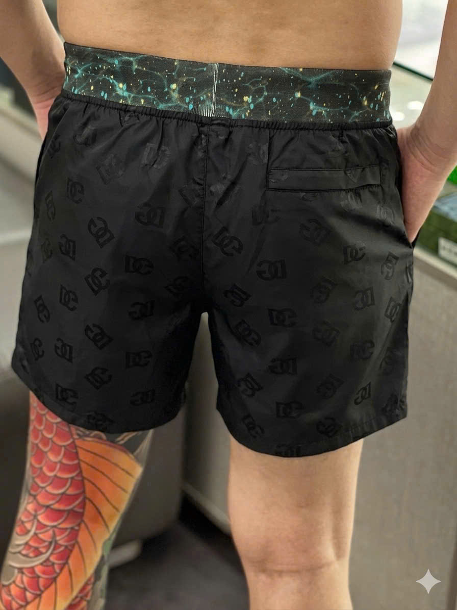Quần short đùi gió Dolce Gabbana DG check cạp galaxy logo full Like Auth S-XL LK