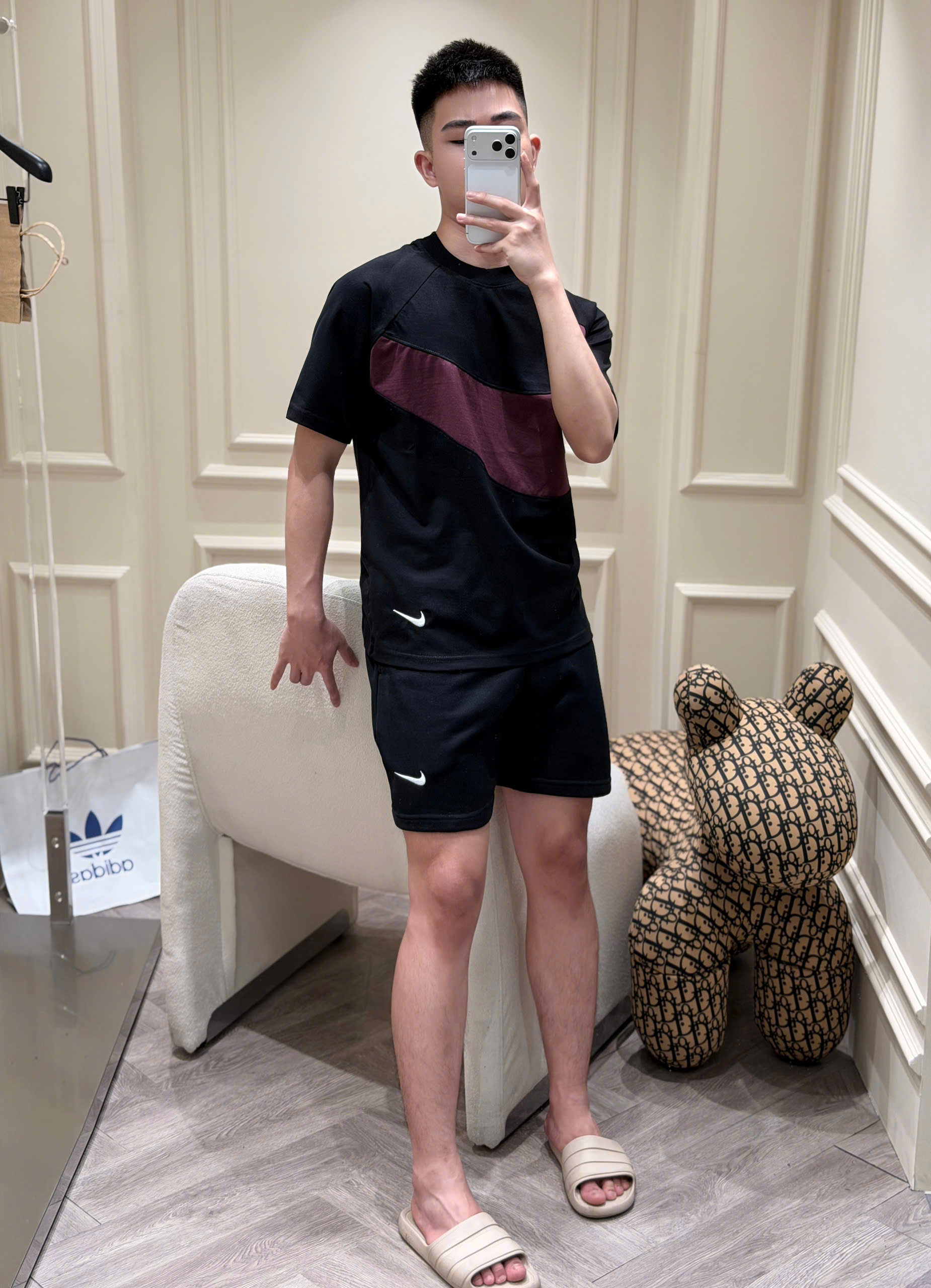 Set bộ thể thao hè Nike logo wash móc ngực Like Auth S-XL LK