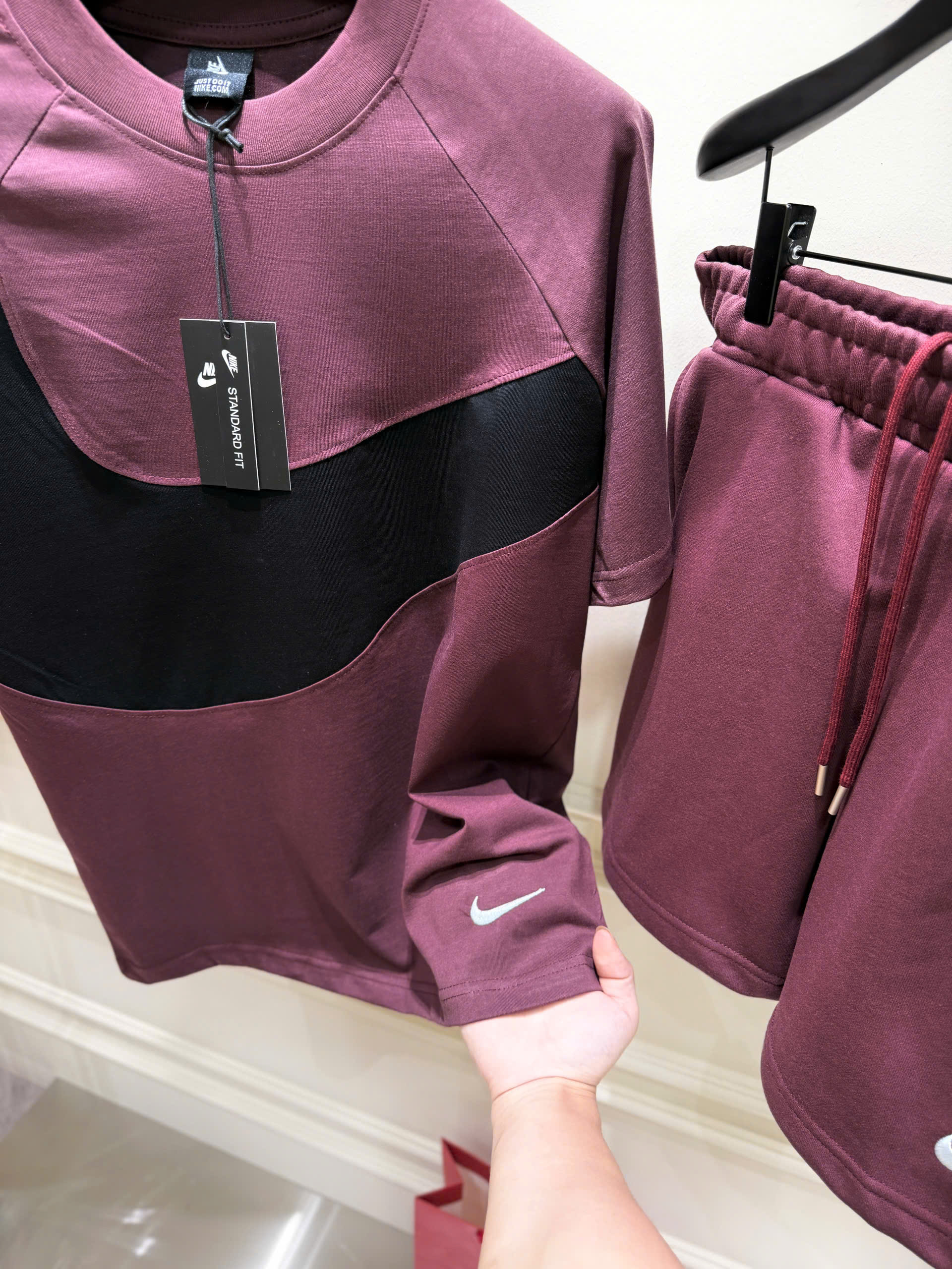 Set bộ thể thao hè Nike logo wash móc ngực Like Auth S-XL LK