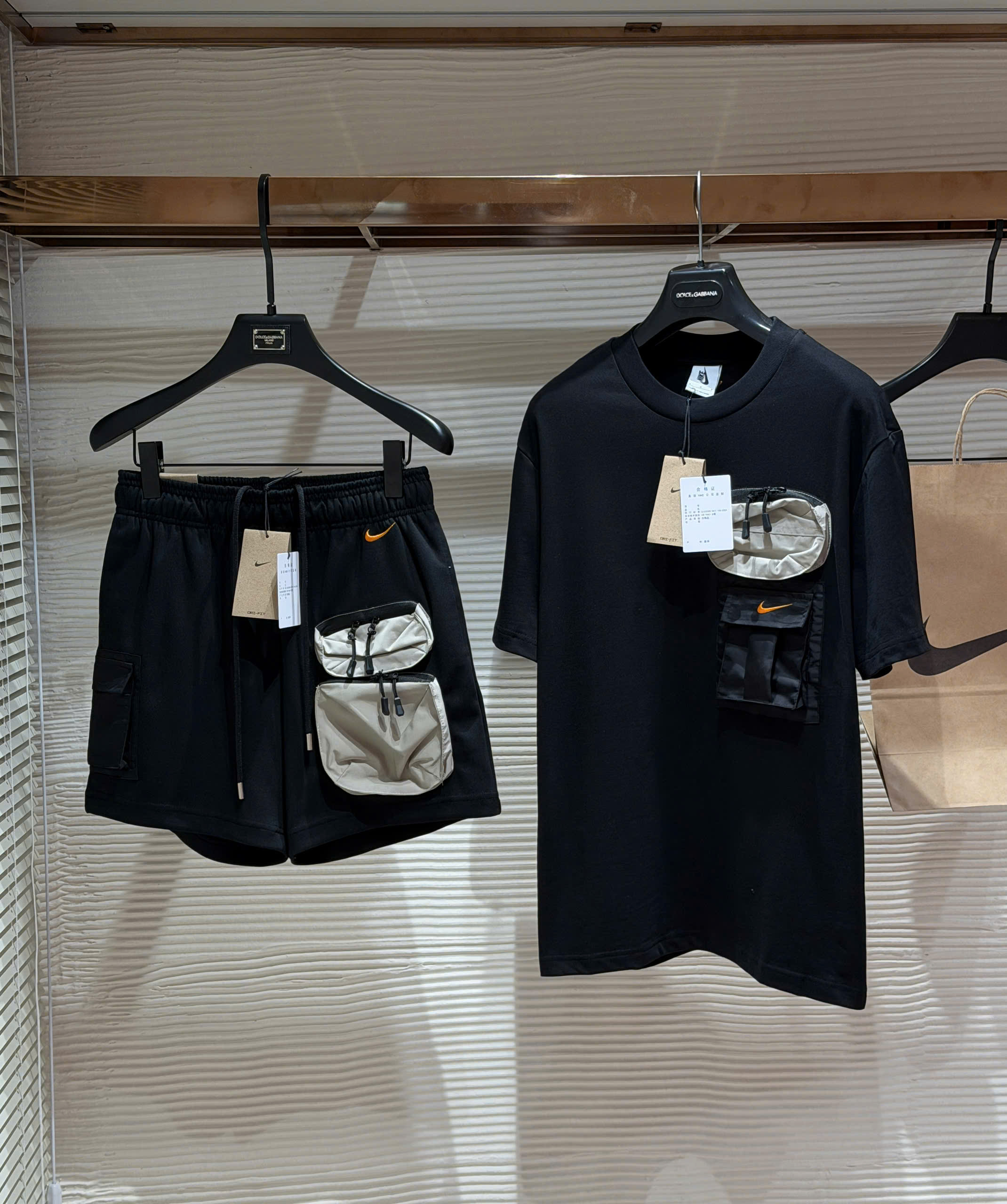Set bộ thể thao hè Nike túi hộp ngực đùi Like Auth S-XL NV