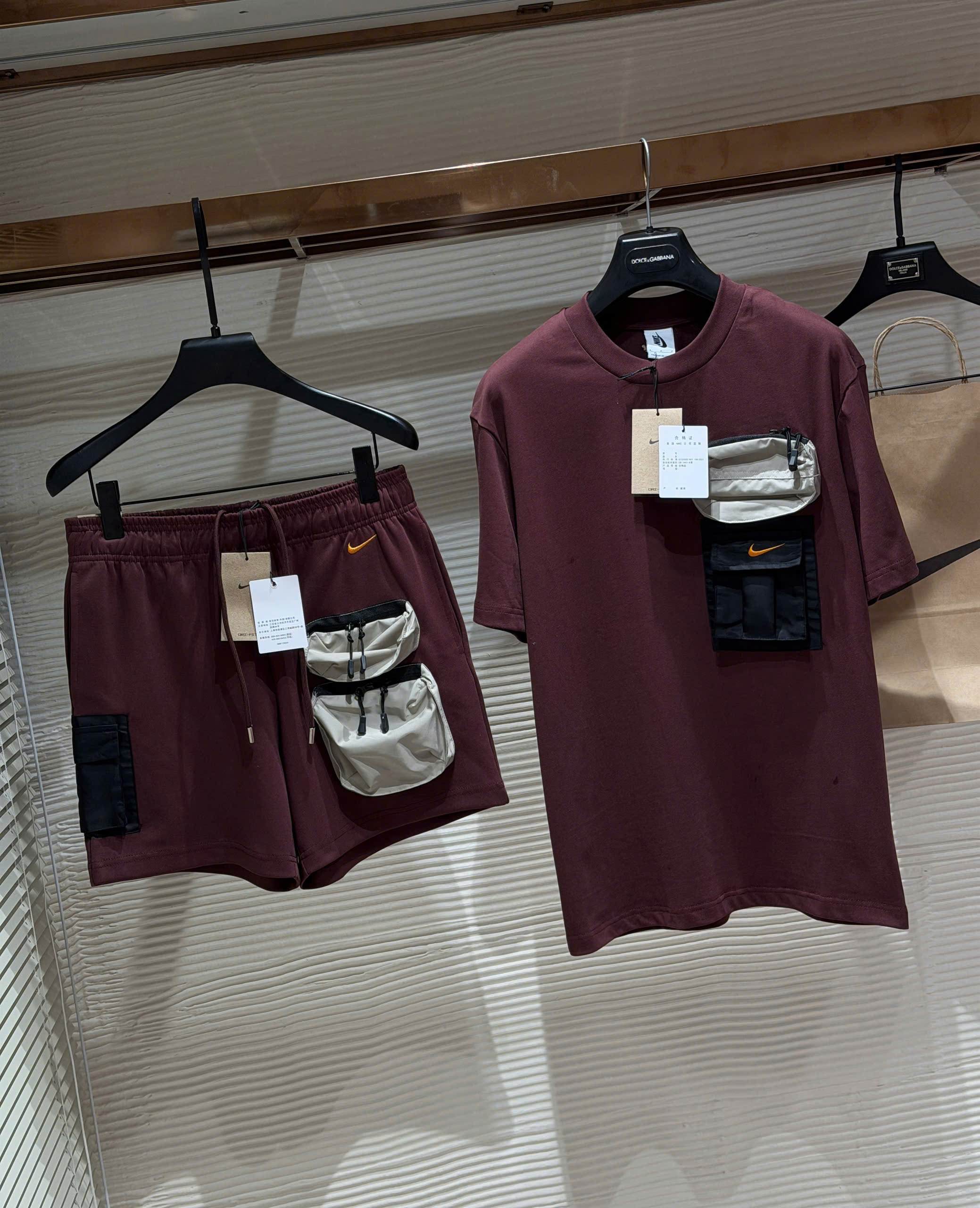 Set bộ thể thao hè Nike túi hộp ngực đùi Like Auth S-XL NV