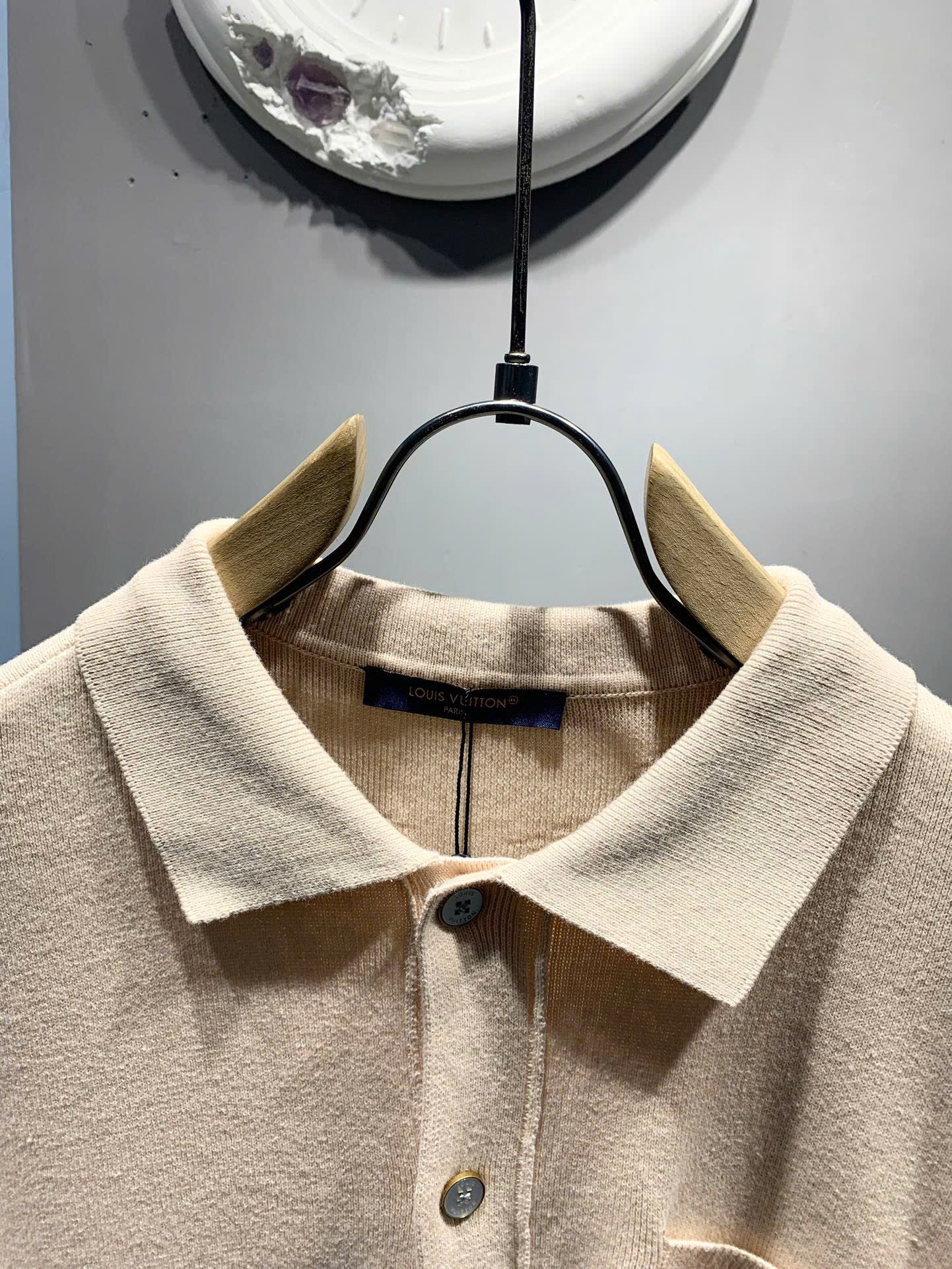 Áo sơ mi len Louis Vuitton LV túi ngực logo dập nổi vai ngực Like Auth S-L DDT