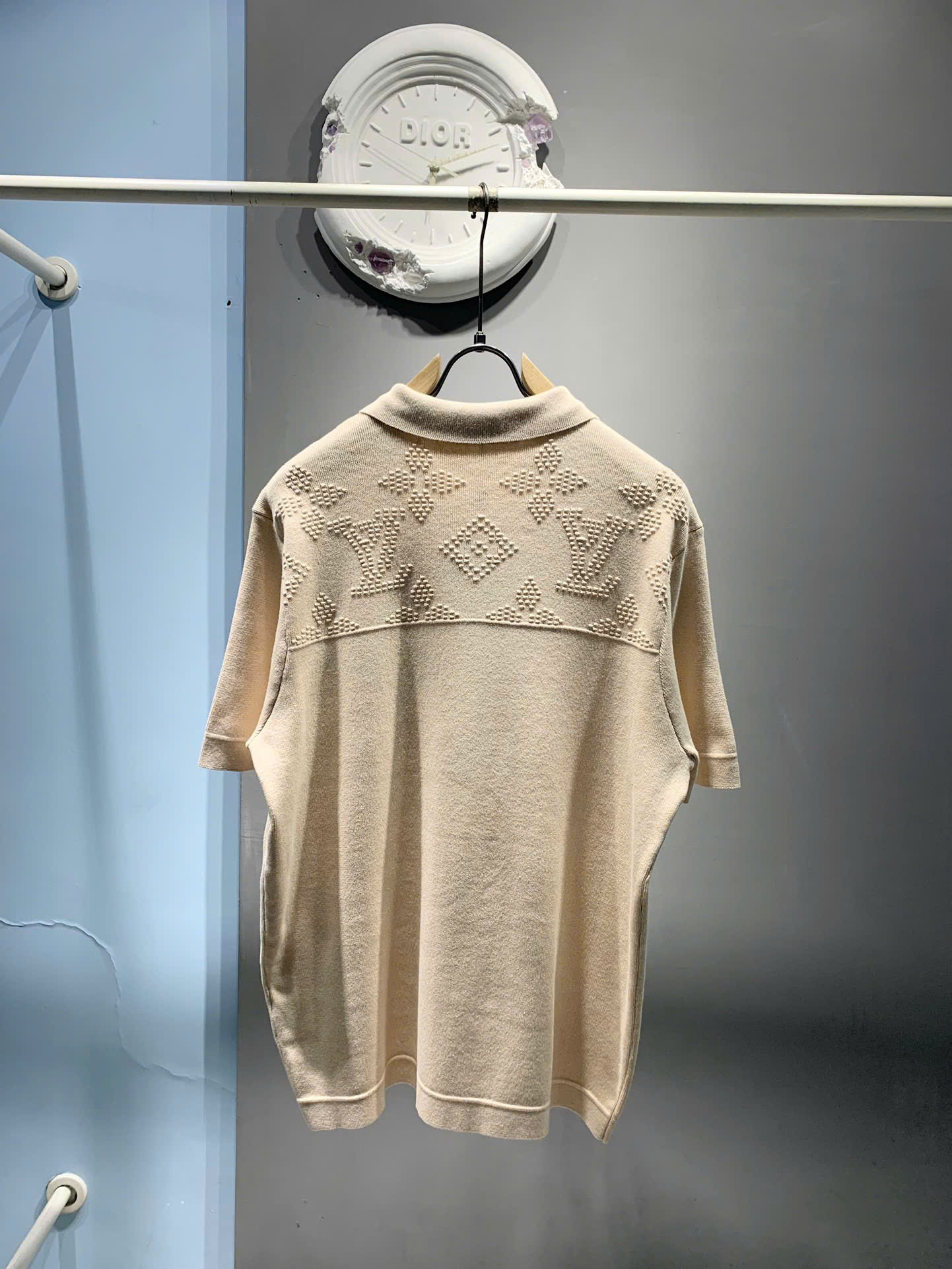 Áo sơ mi len Louis Vuitton LV túi ngực logo dập nổi vai ngực Like Auth S-L DDT