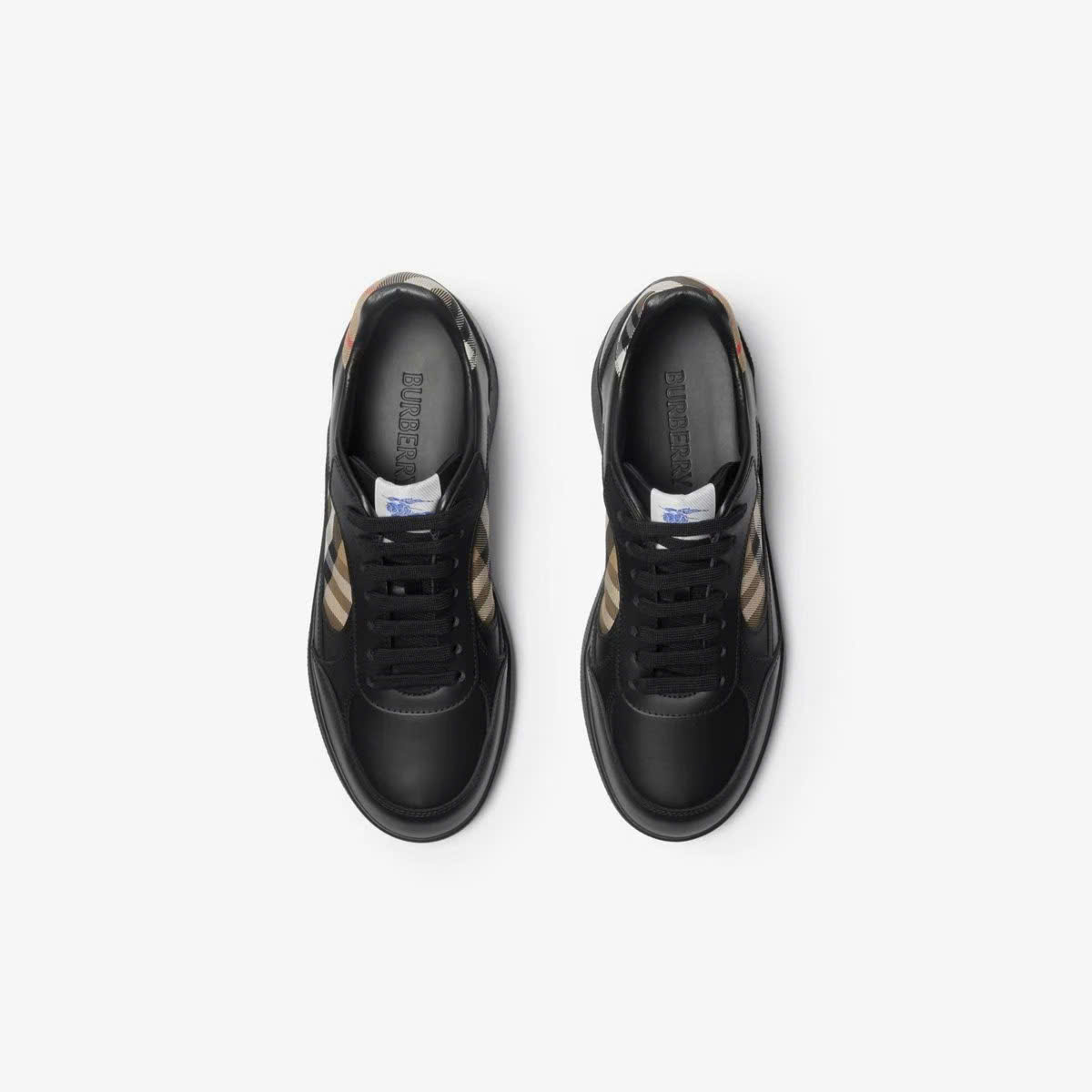 Giày sneaker Burberry BBR Terrace Leather Trắng kẻ sọc tag vải Caro Like Auth 38-43 VTN