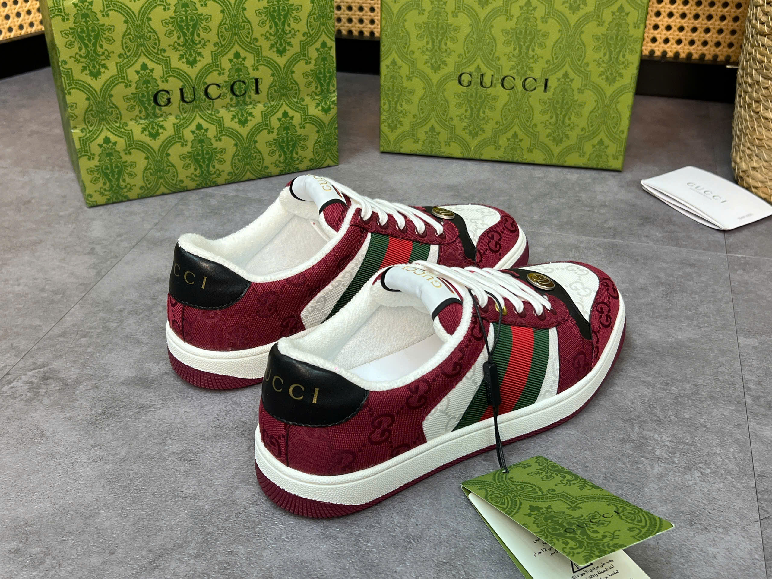 Giày sneaker Gucci GC Screener kẻ sọc Xanh Đỏ Like Auth 38-43 VTN