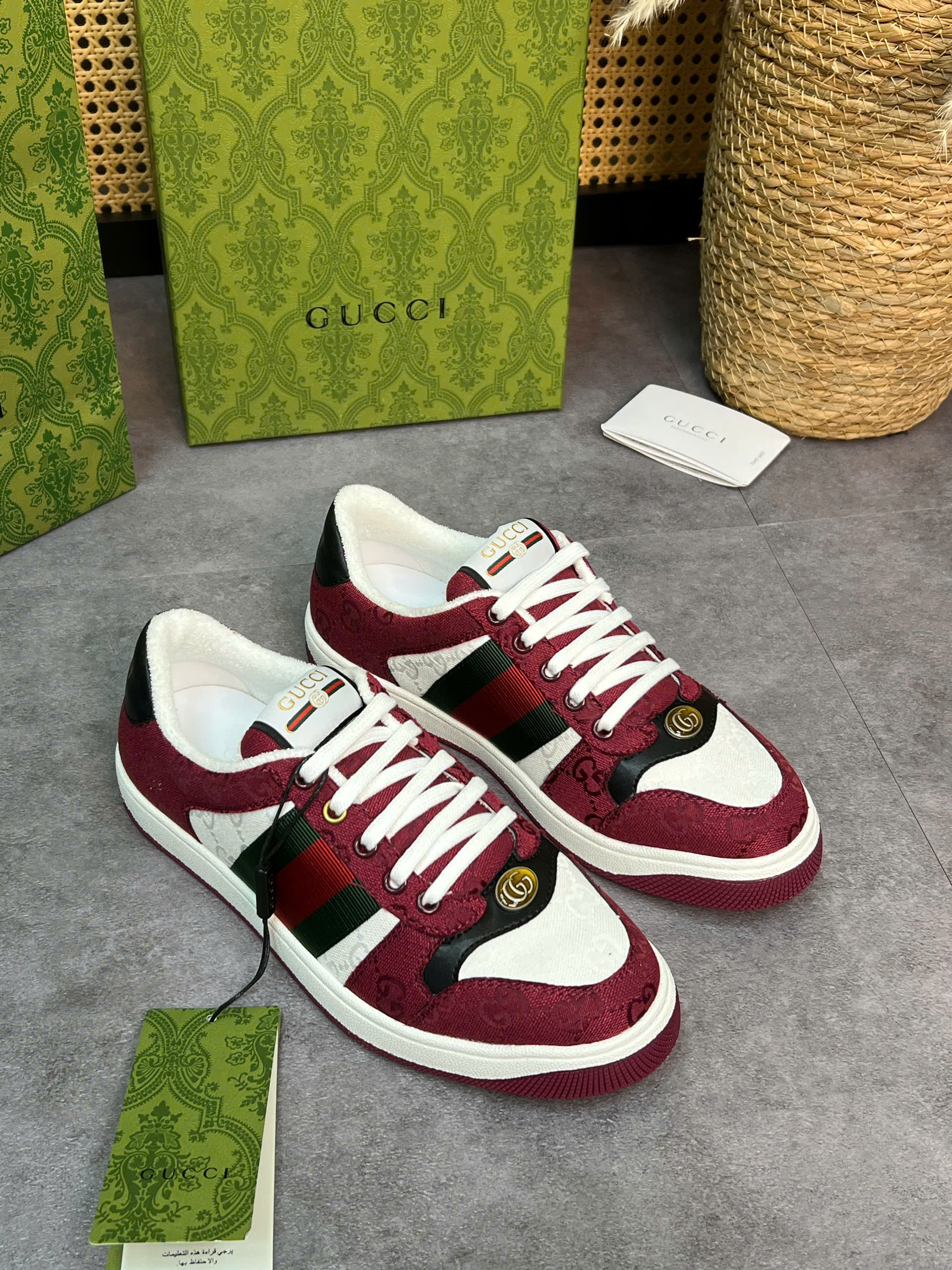 Giày sneaker Gucci GC Screener kẻ sọc Xanh Đỏ Like Auth 38-43 VTN