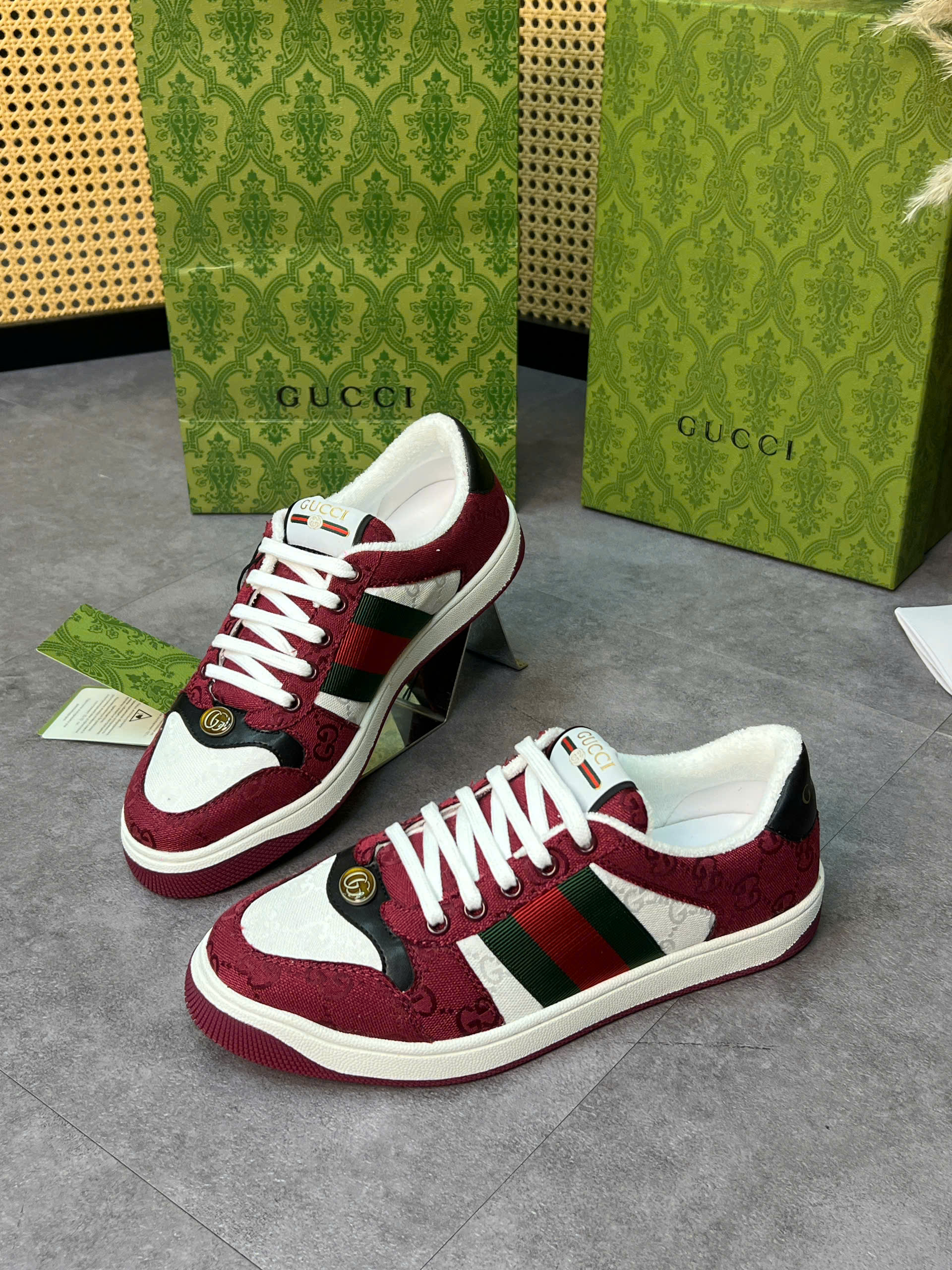Giày sneaker Gucci GC Screener kẻ sọc Xanh Đỏ Like Auth 38-43 VTN