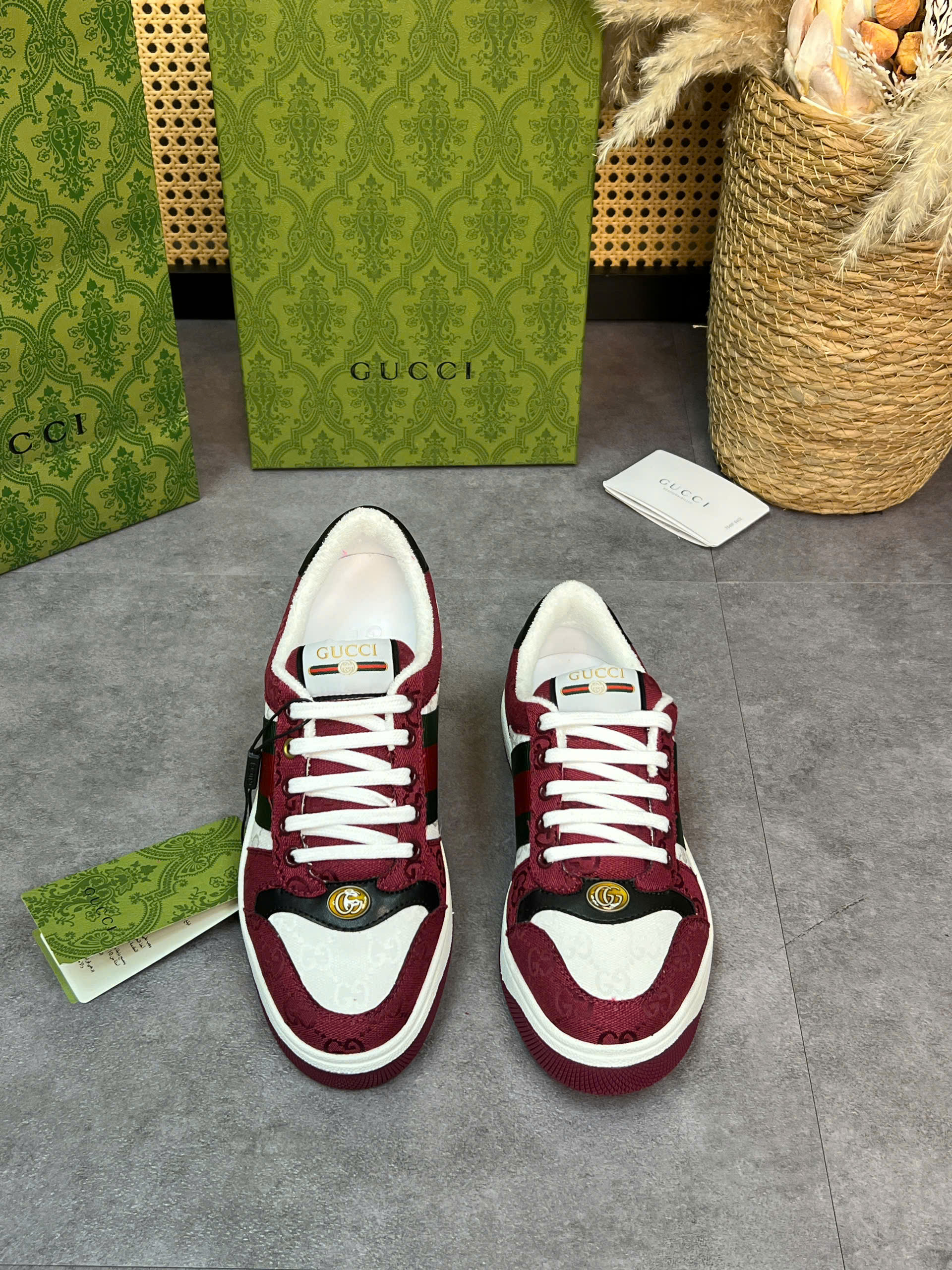 Giày sneaker Gucci GC Screener kẻ sọc Xanh Đỏ Like Auth 38-43 VTN