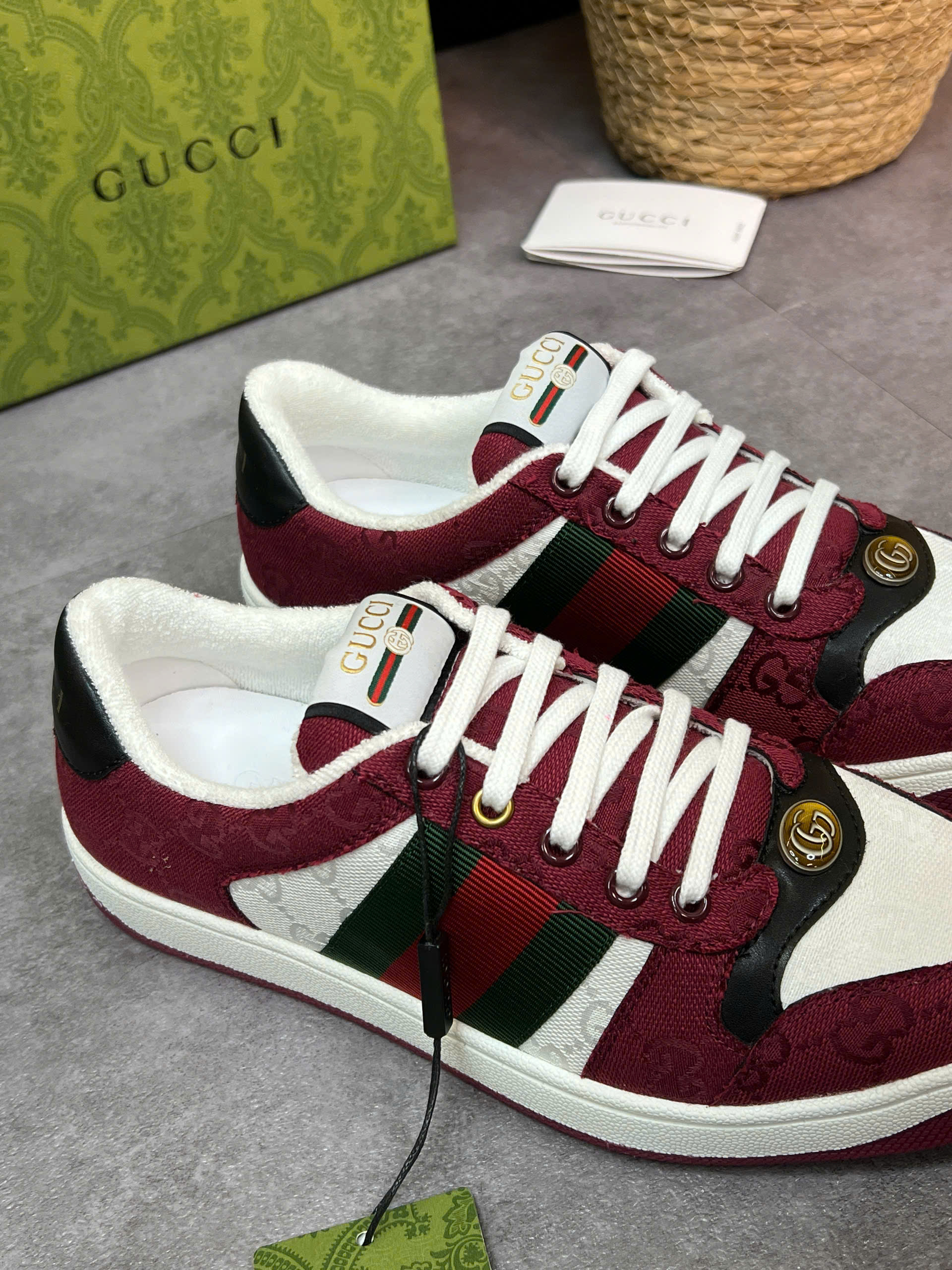 Giày sneaker Gucci GC Screener kẻ sọc Xanh Đỏ Like Auth 38-43 VTN