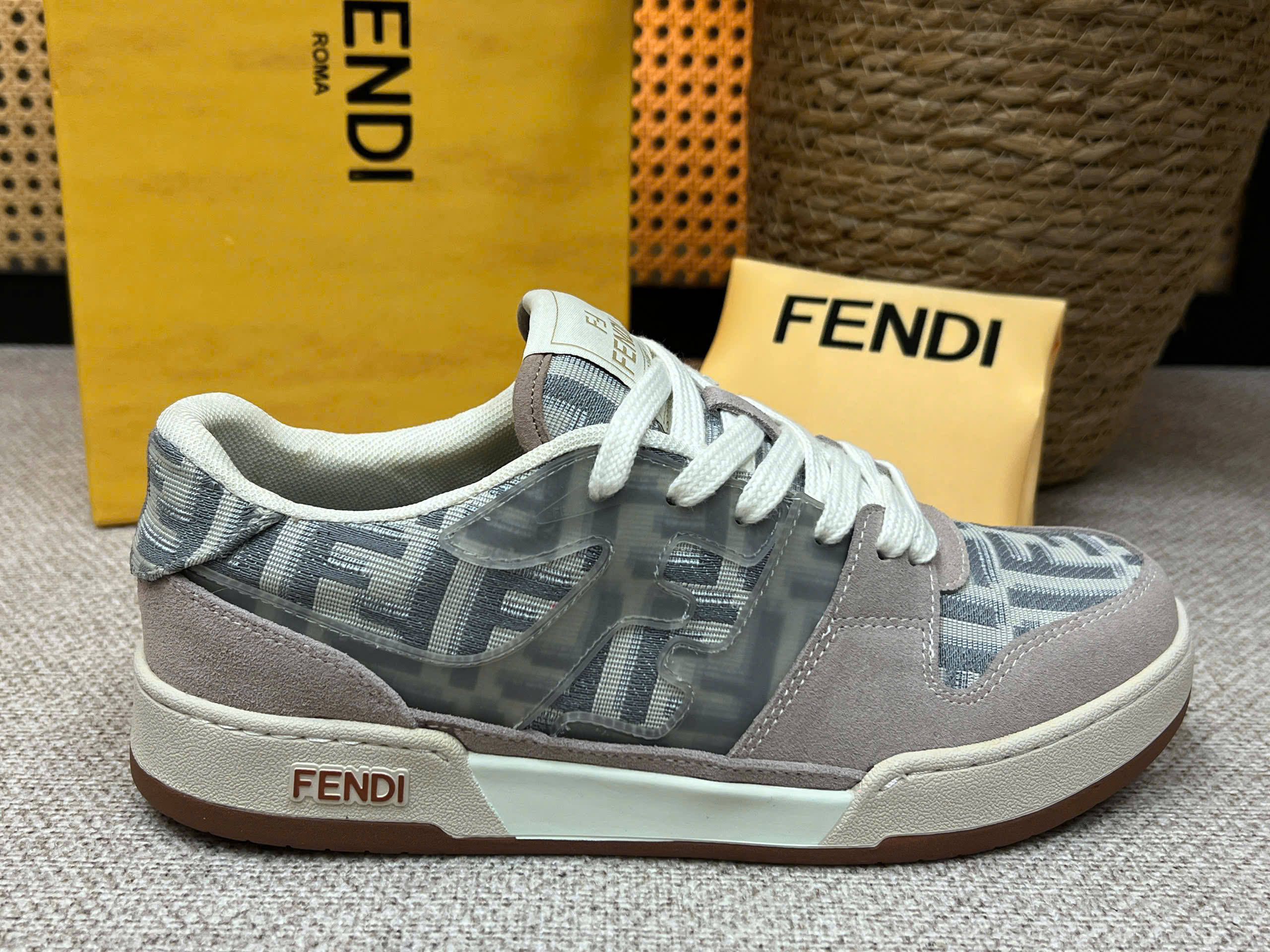 Giày sneaker Fendi FD Match Leather Xám Like Auth 38-43 VTN