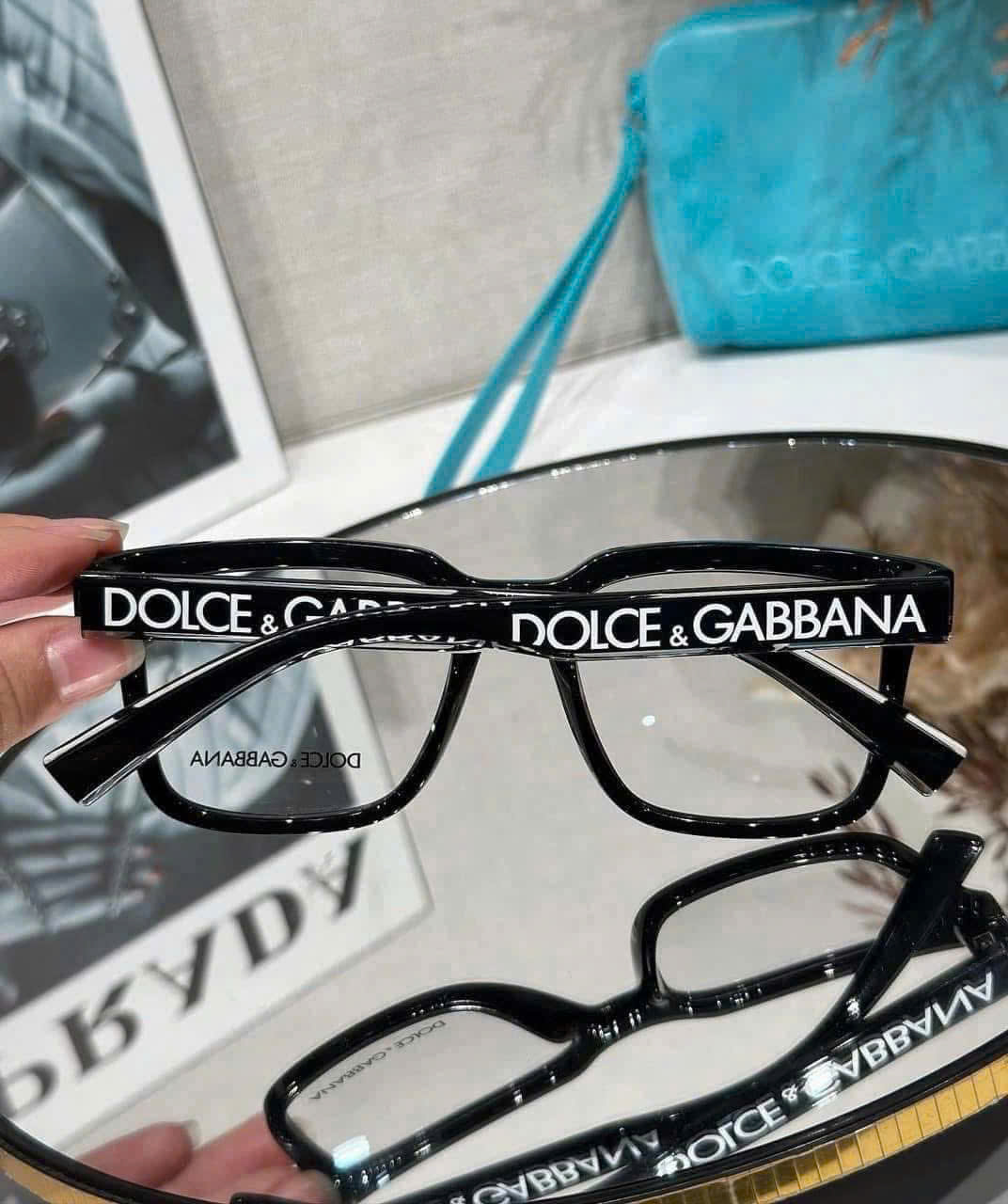 Kính mắt thời trang Dolce Gabbana DG Đen logo chữ Trắng gọng Like Auth on web fulbox MK