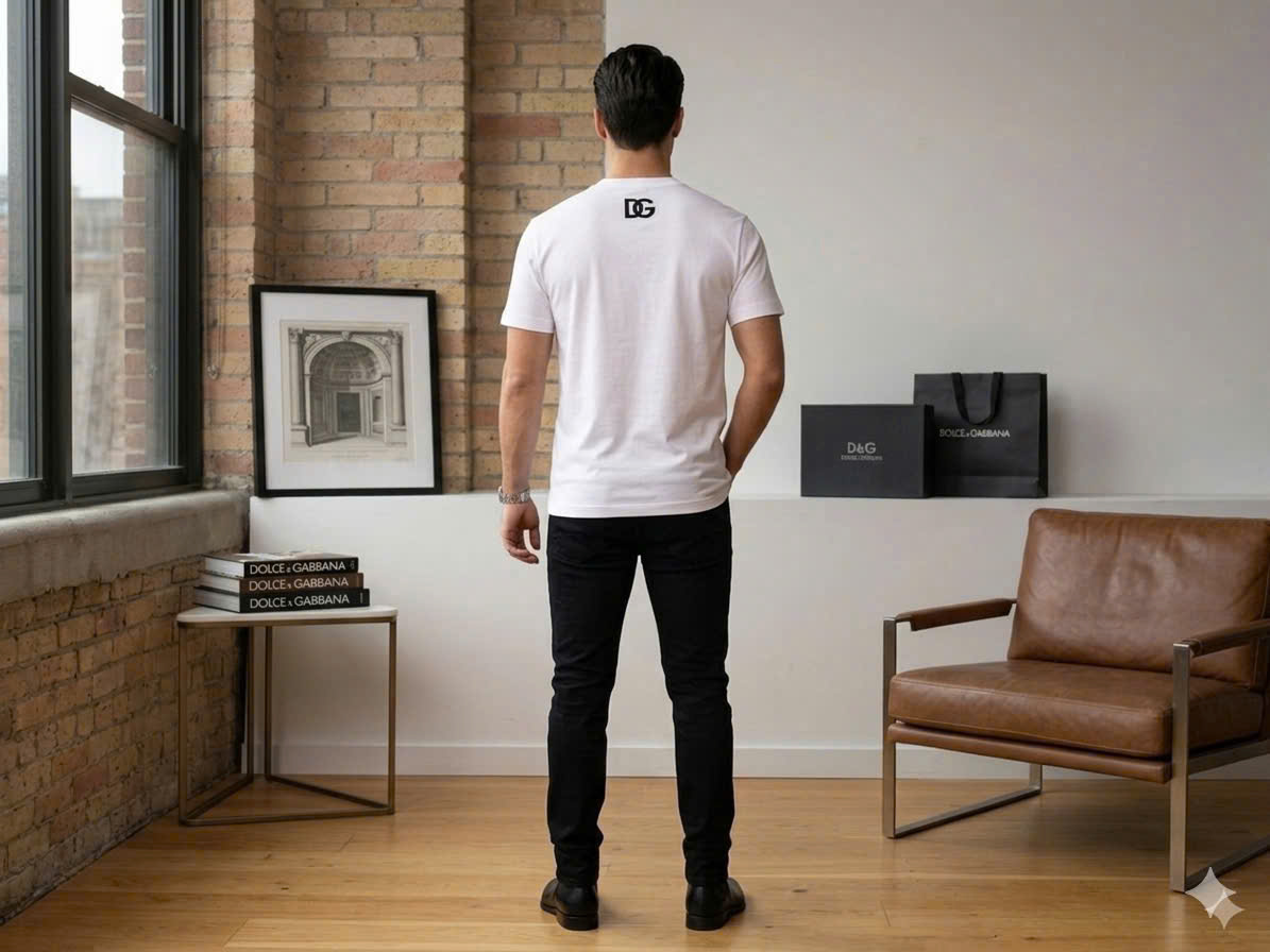 Áo phông T shirt Dolce Gabbana DG Milano basic logo thêu ngực Like Auth S-XL MK