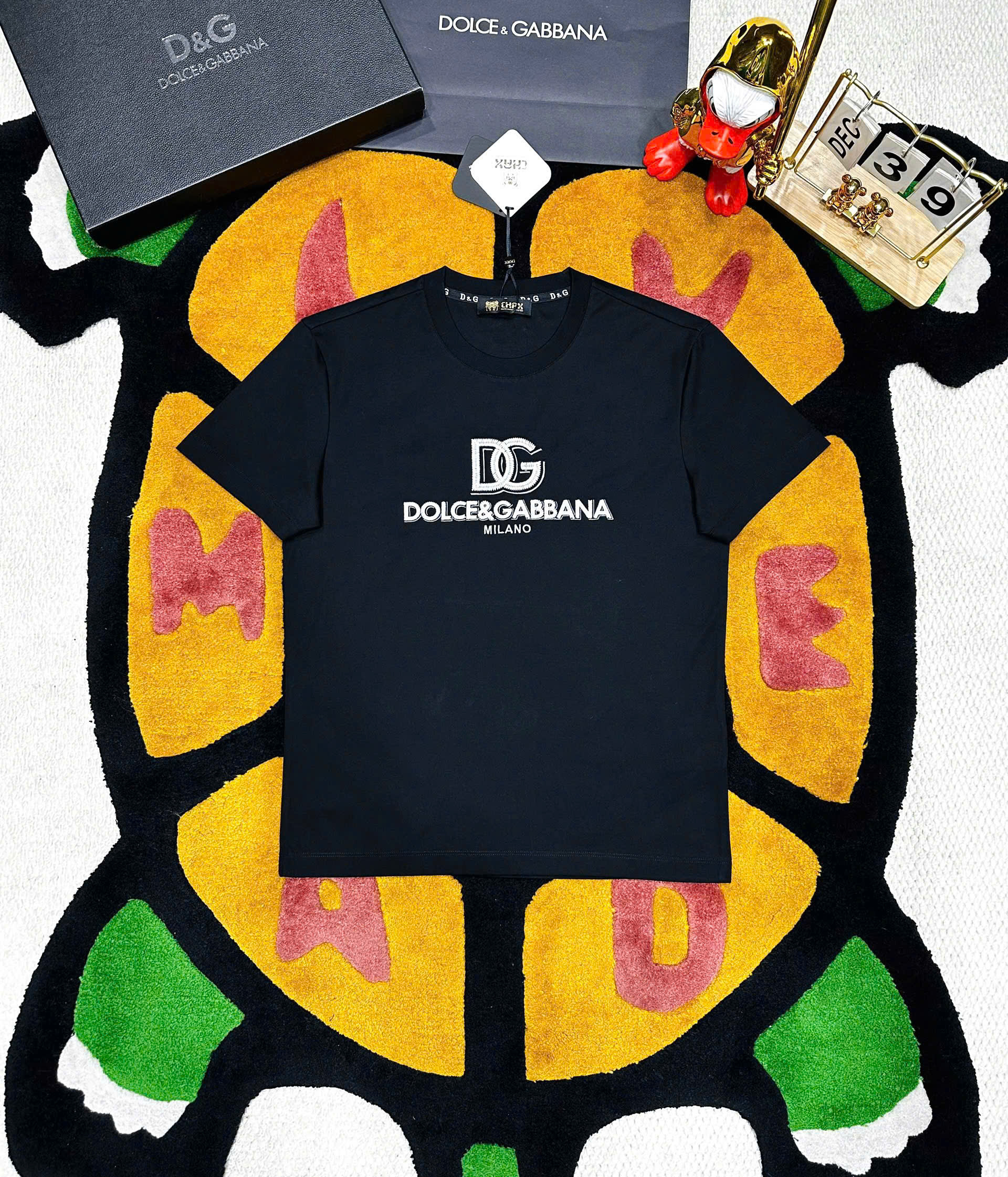 Áo phông T shirt Dolce Gabbana DG Milano basic logo thêu ngực Like Auth S-XL MK